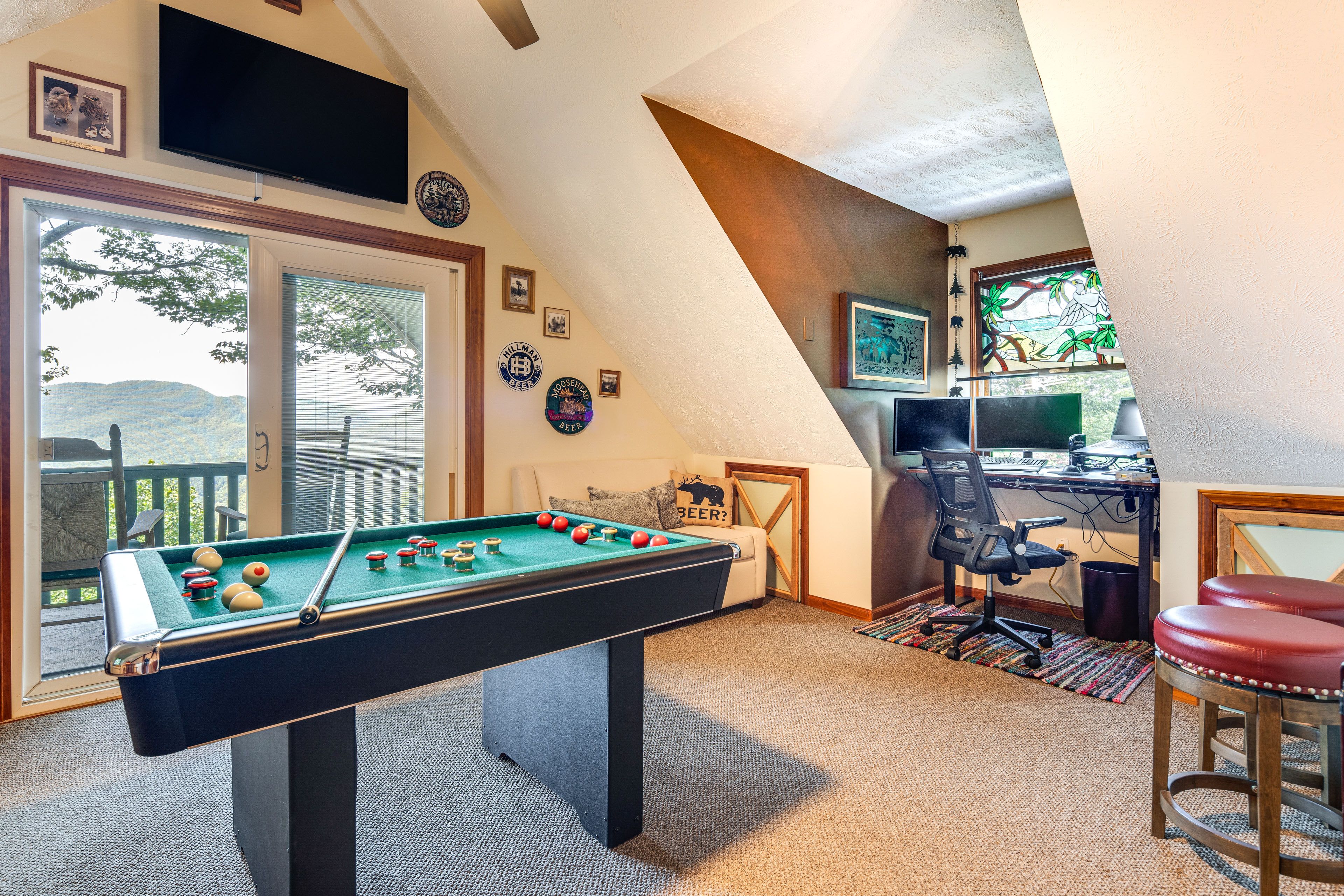 Loft | 2nd Floor | Bumper Pool Table | Dedicated Workspace | Balcony Access