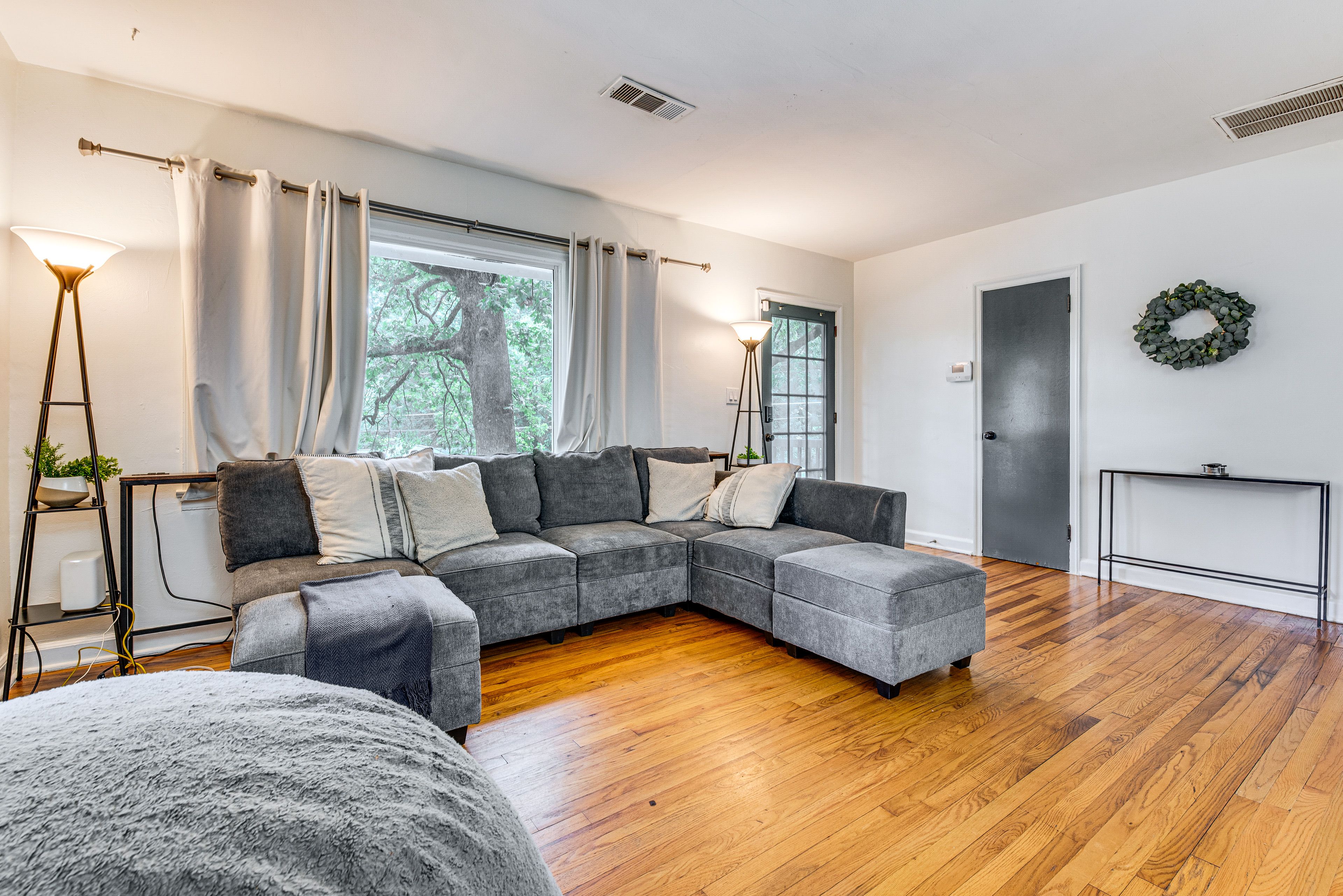 Living Area | Twin Futon | Full Sleeper Bean Bag | Smart TV