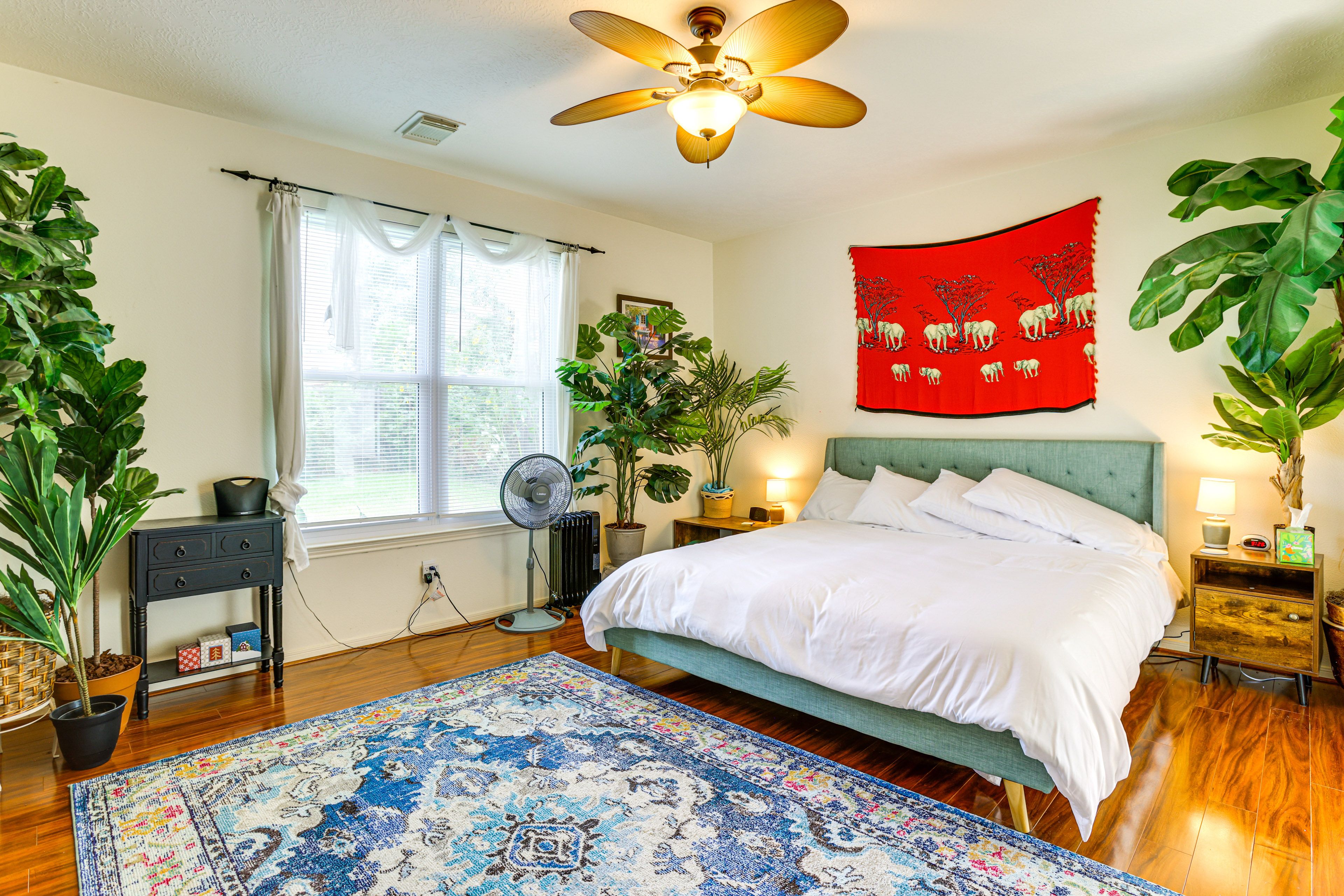 Bedroom 1 | King Bed | Electric Fireplace | 1st Floor