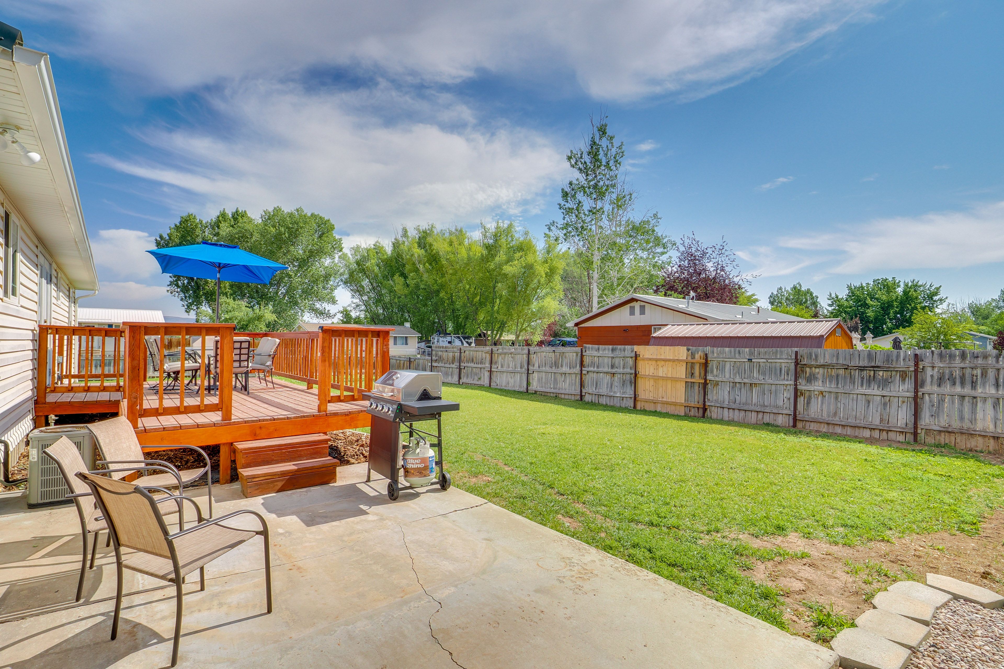 House Exterior | Patio w/ Seating | Gas Grill