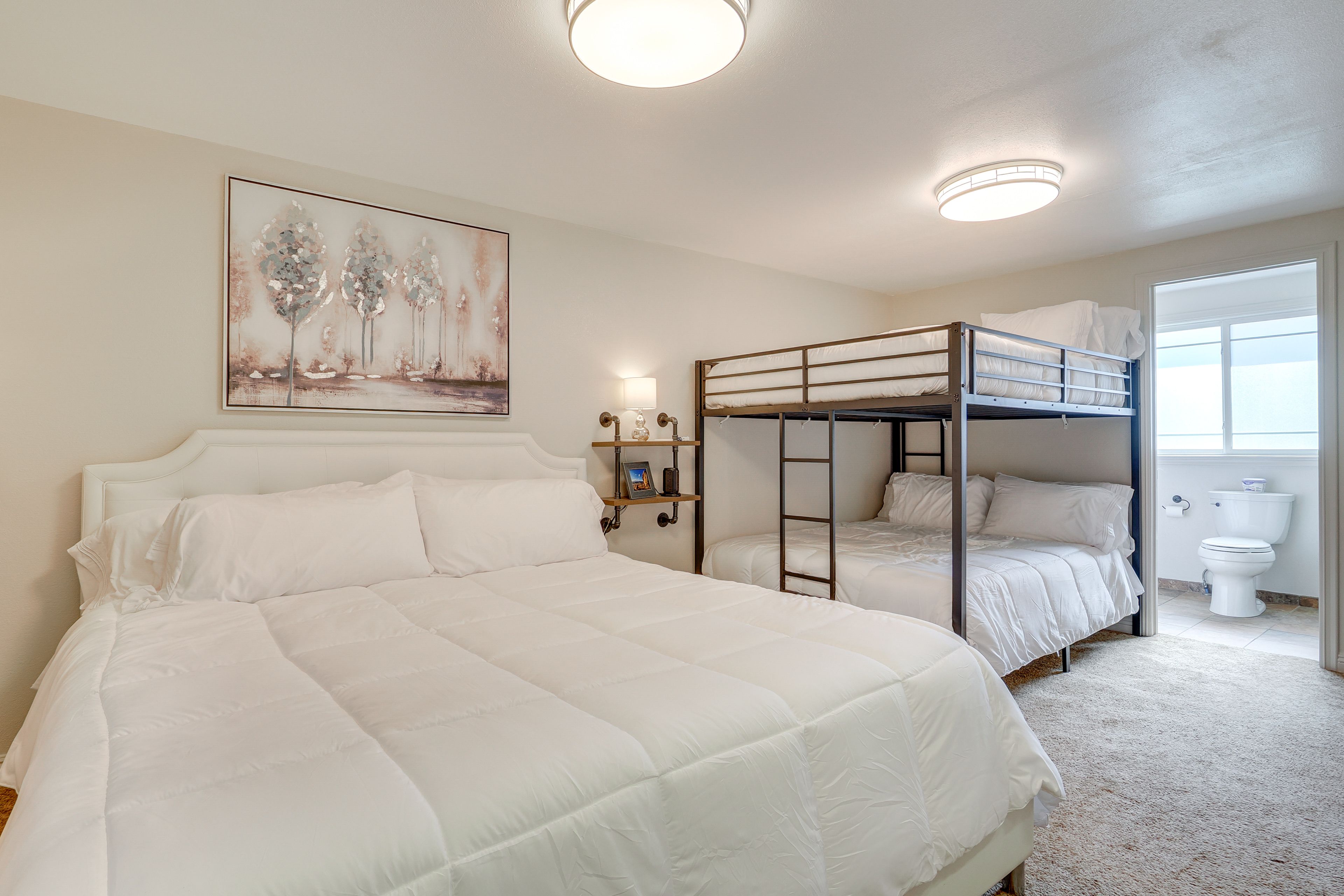 Bedroom 2 | King Bed | Queen Bunk Bed | Laptop Workspace