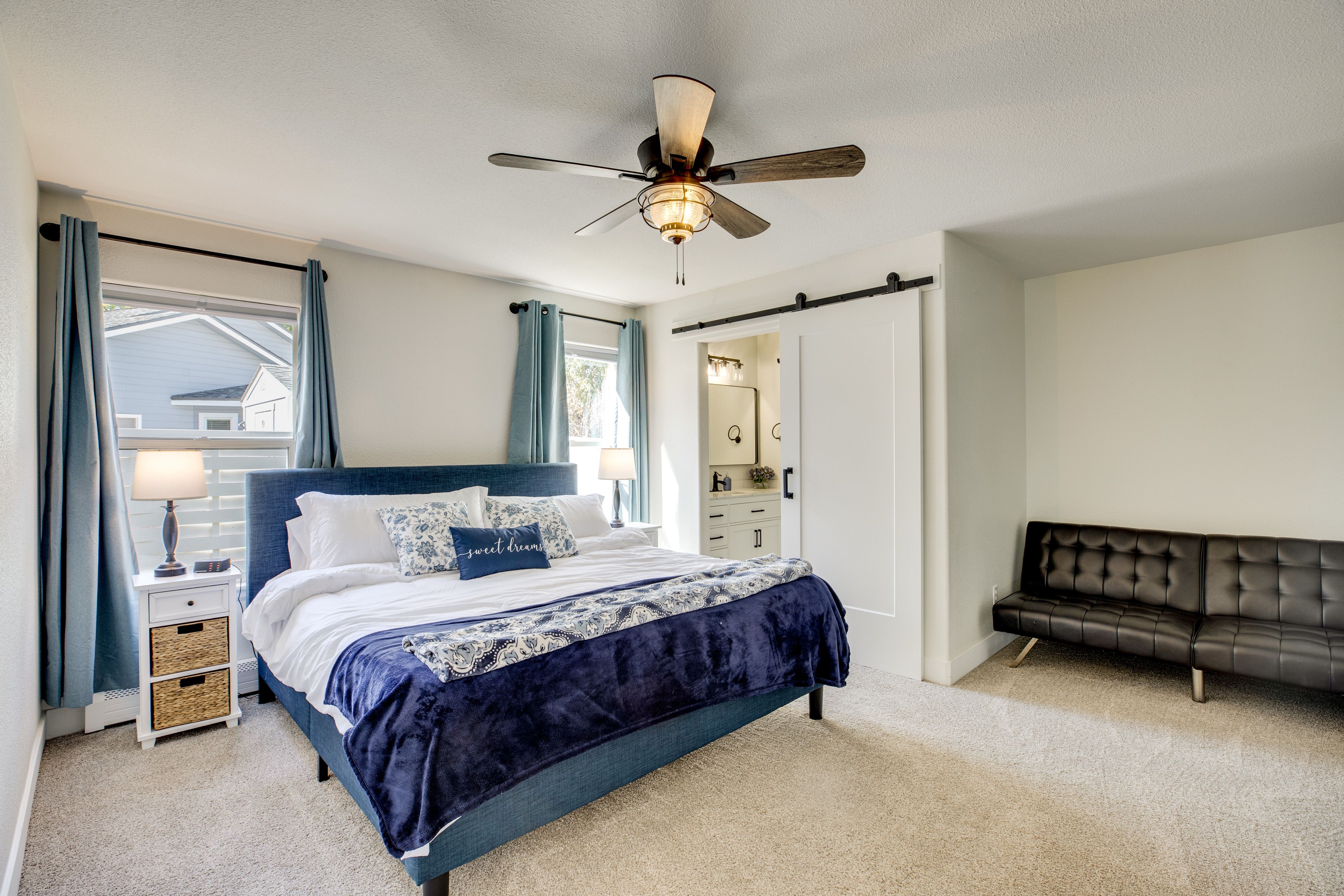 Bedroom 1 | King Bed | Full Futon | En-Suite Bathroom