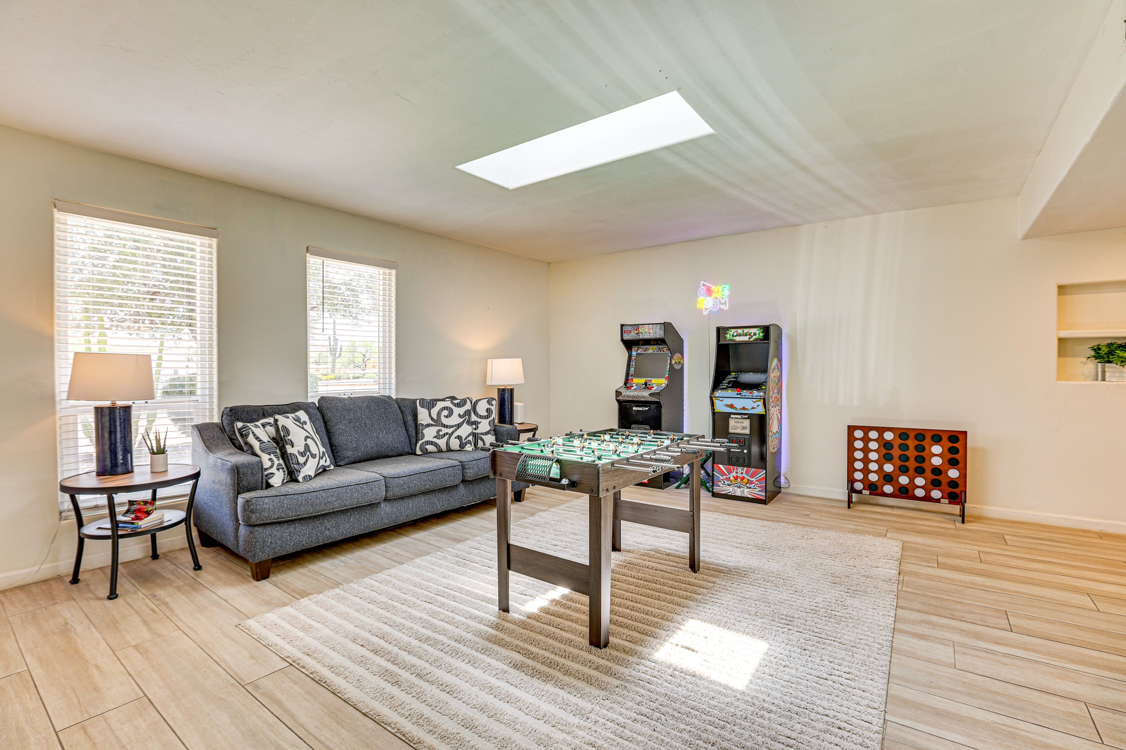 Game Room | Queen Sleeper Sofa | Foosball Table | Arcade Consoles | Board Games