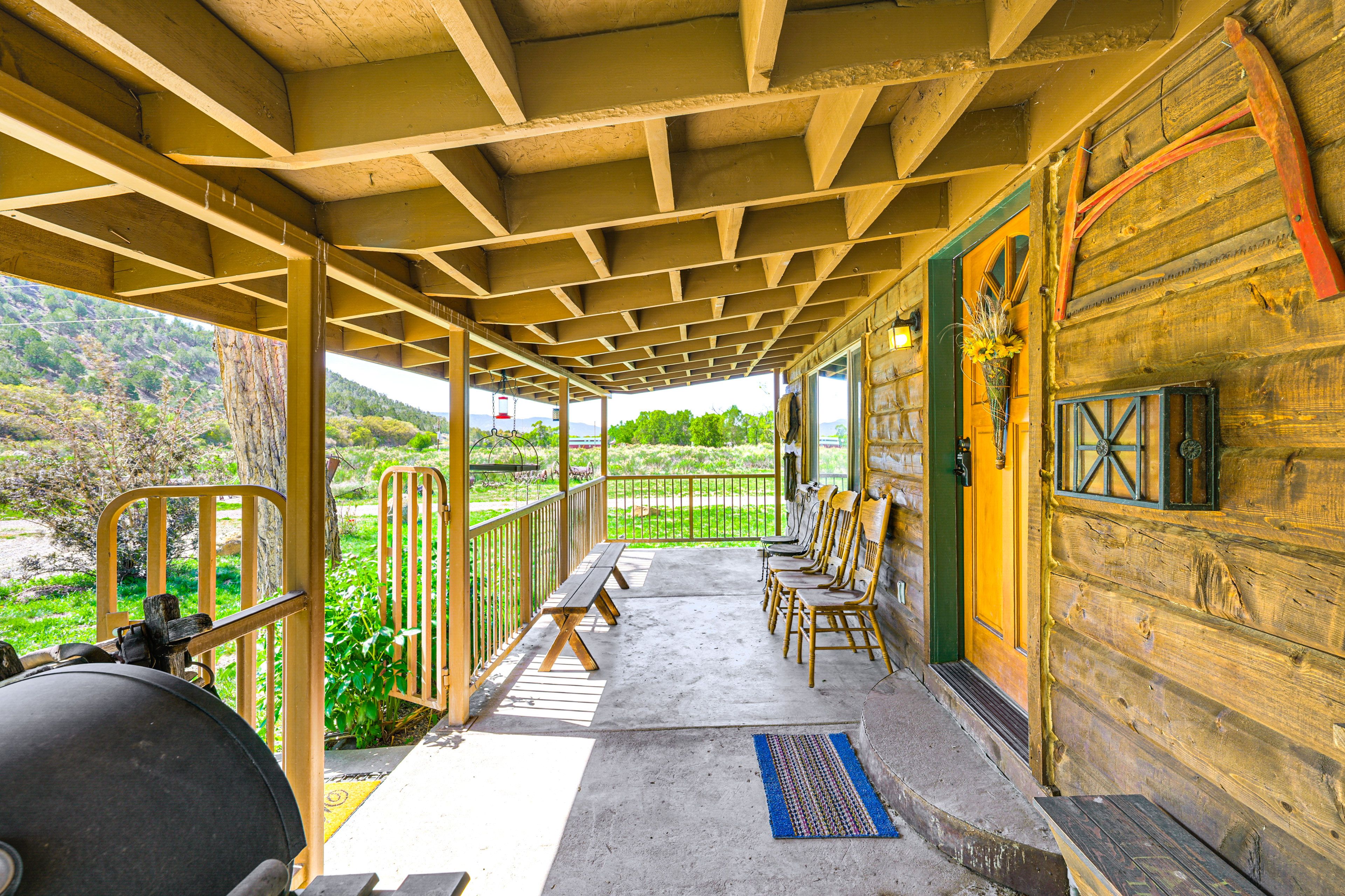 Covered Porch w/ Seating | Grill