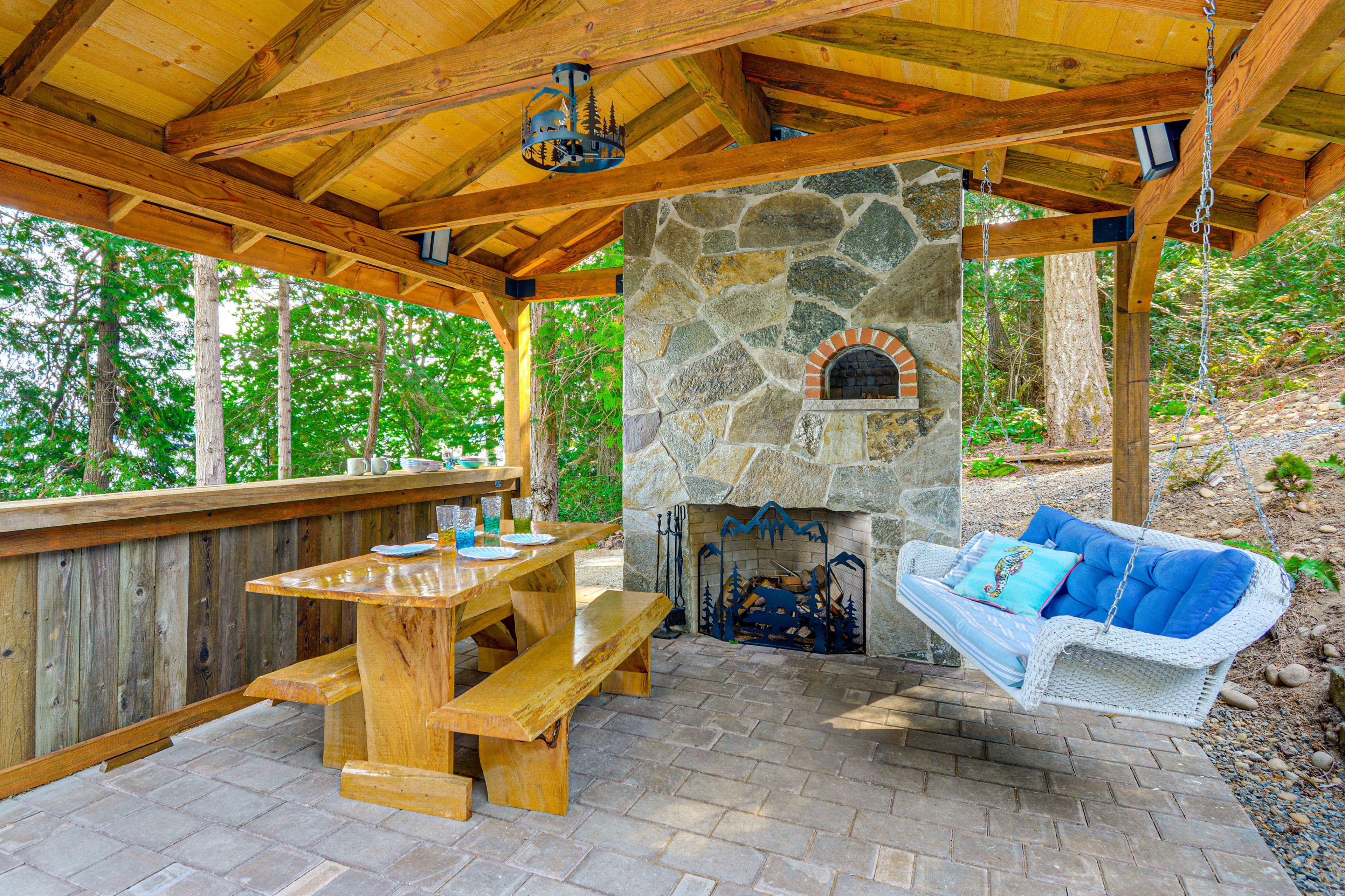Cabin Exterior | Dining Area | Fire Pit w/ Pizza Oven