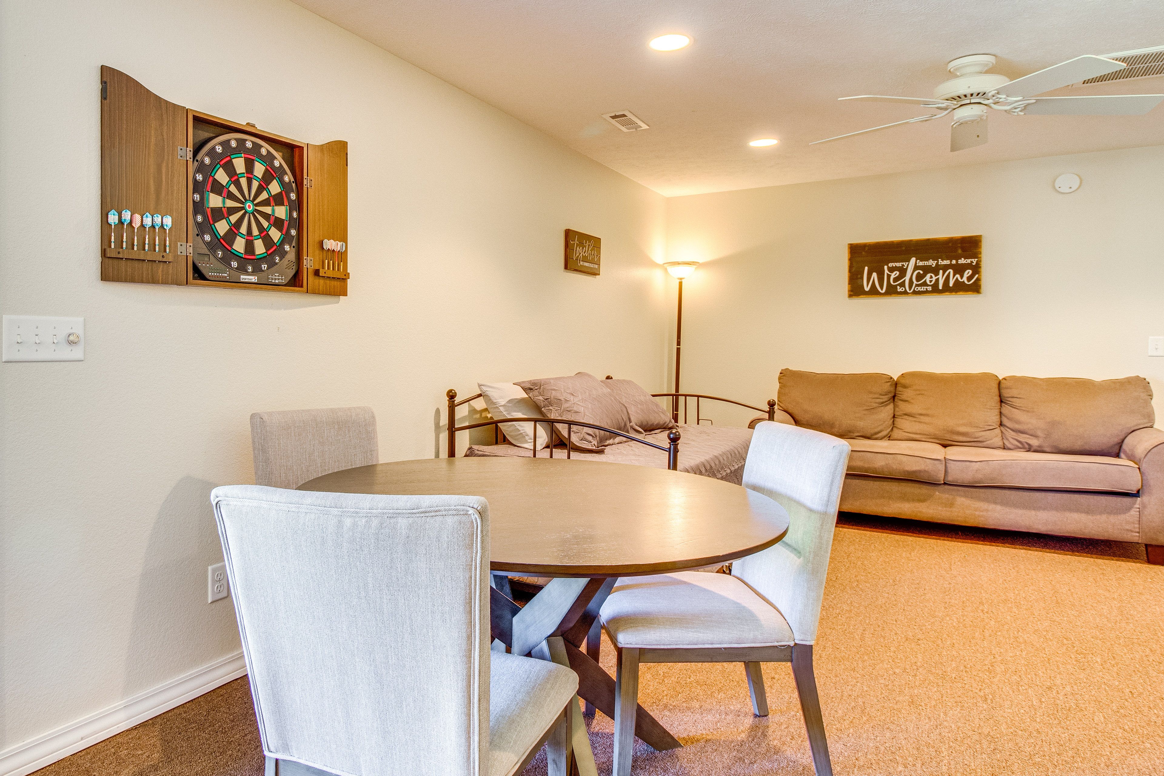 Game Room | Lower Level | Twin Daybed w/ Twin Trundle Bed | Full Sleeper Sofa