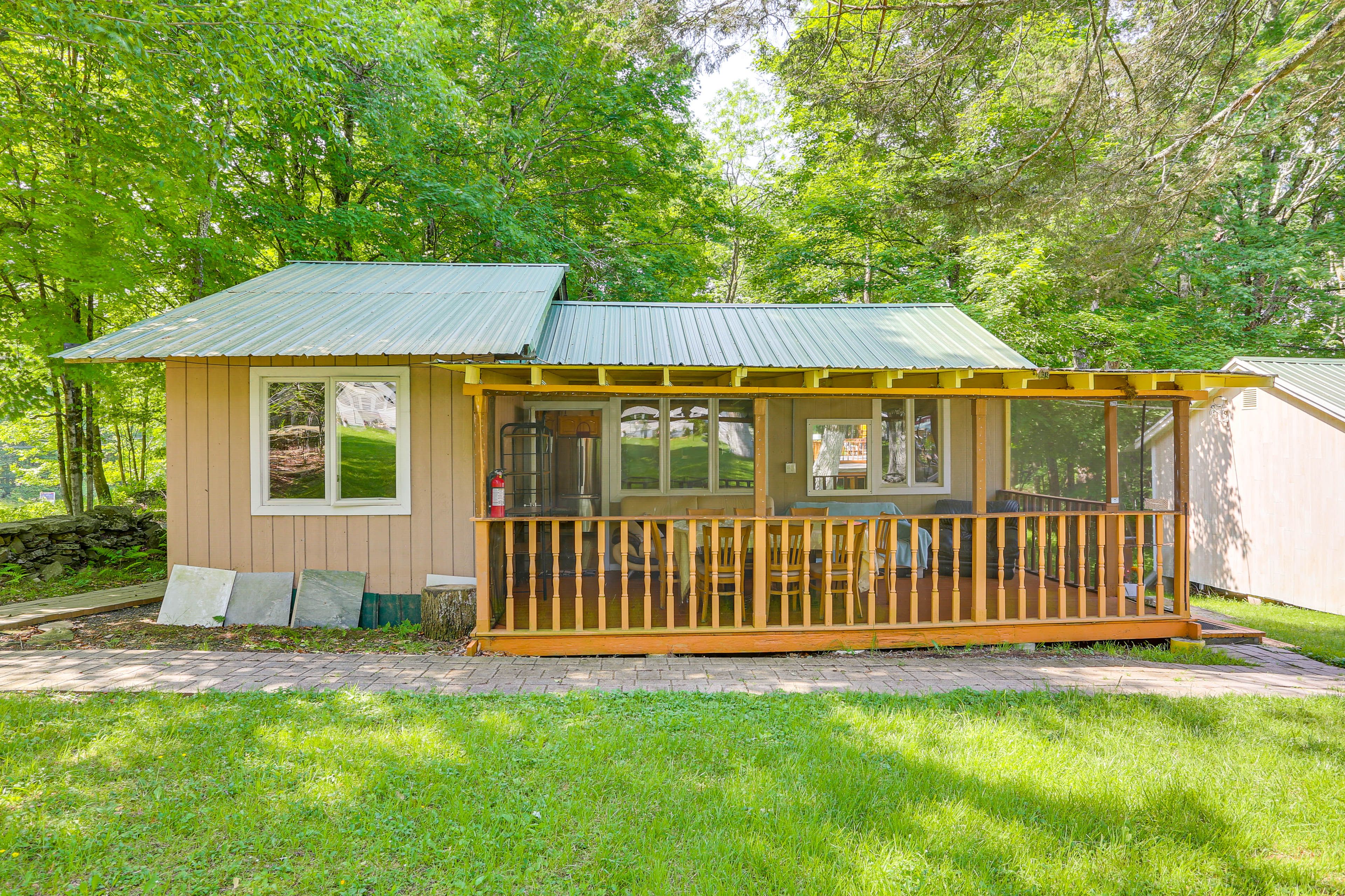 Mongaup Valley Vacation Rental | 3BR | 1BA | 2 Steps to Enter | 1,020 Sq Ft
