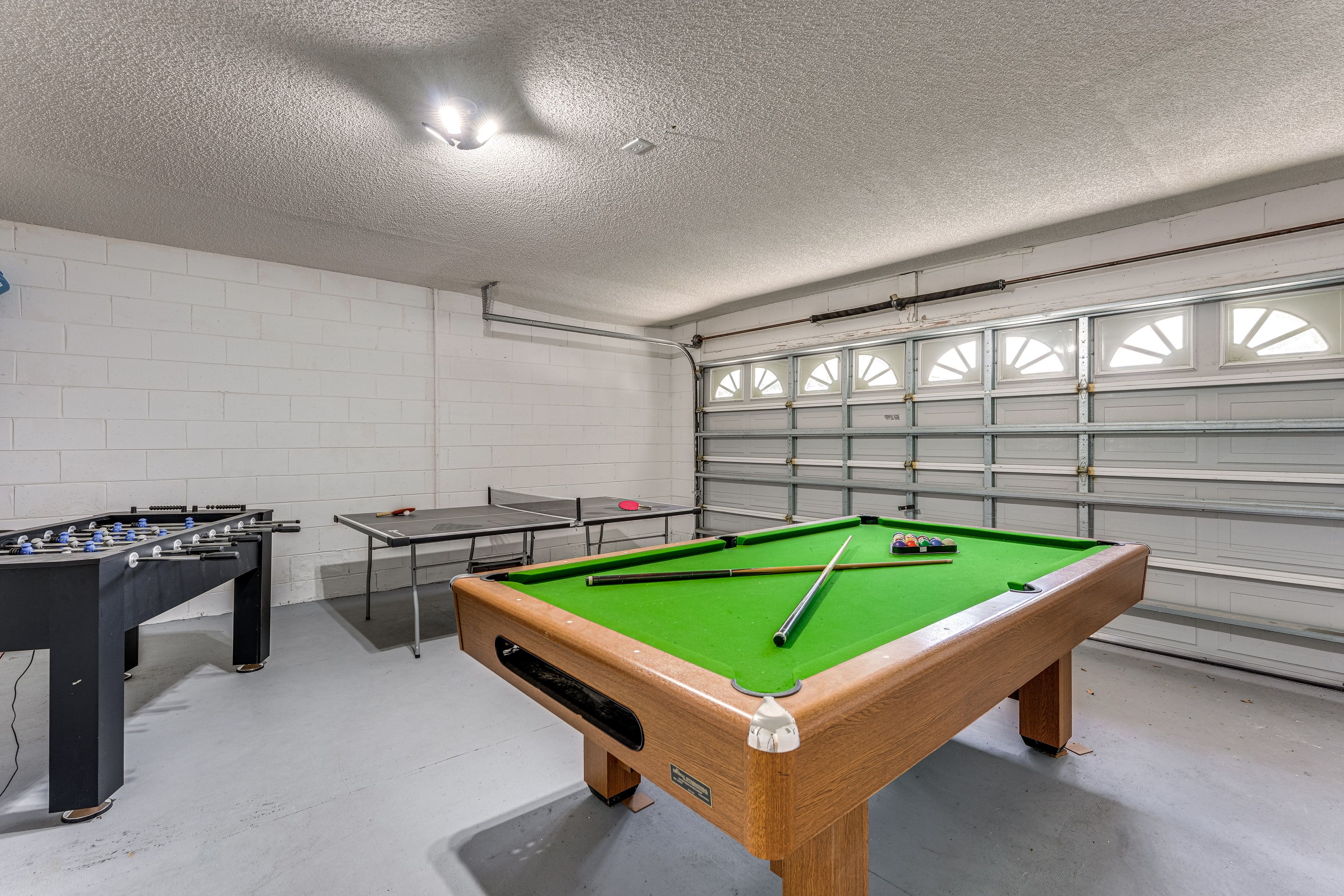 Garage Game Room | Pool Table | Foosball Table | Ping-Pong Table