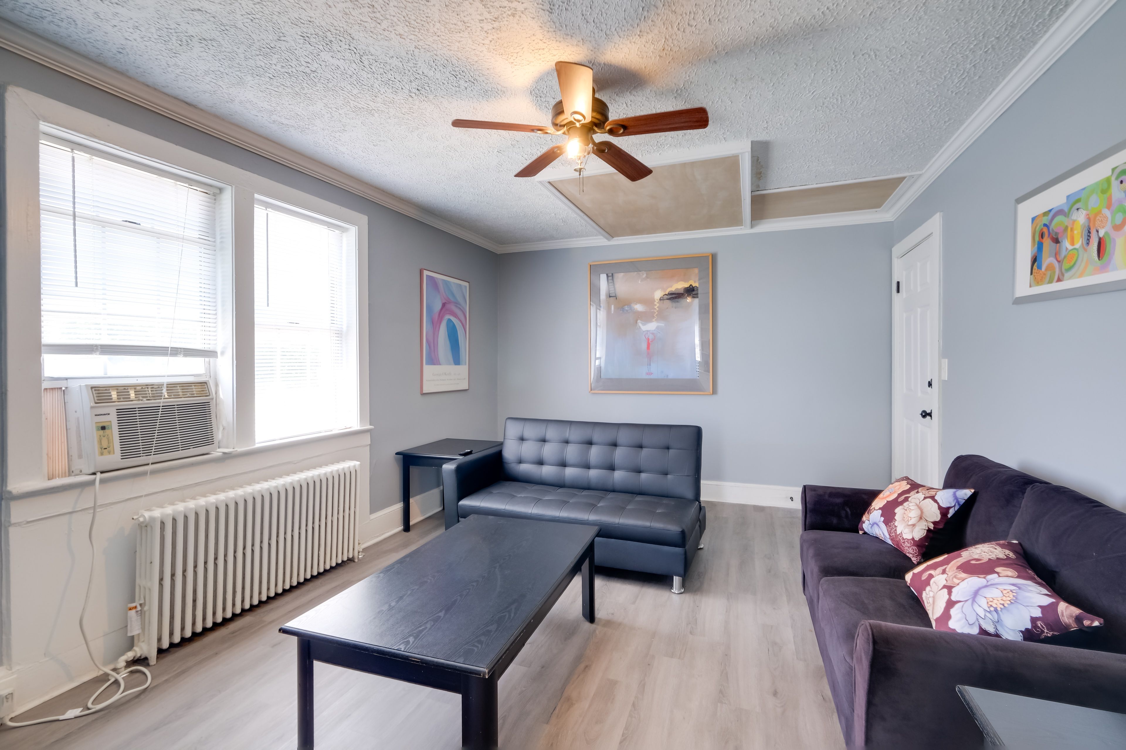 Living Room | Full Futon | Window A/C Unit | Central Heating | Smart TV