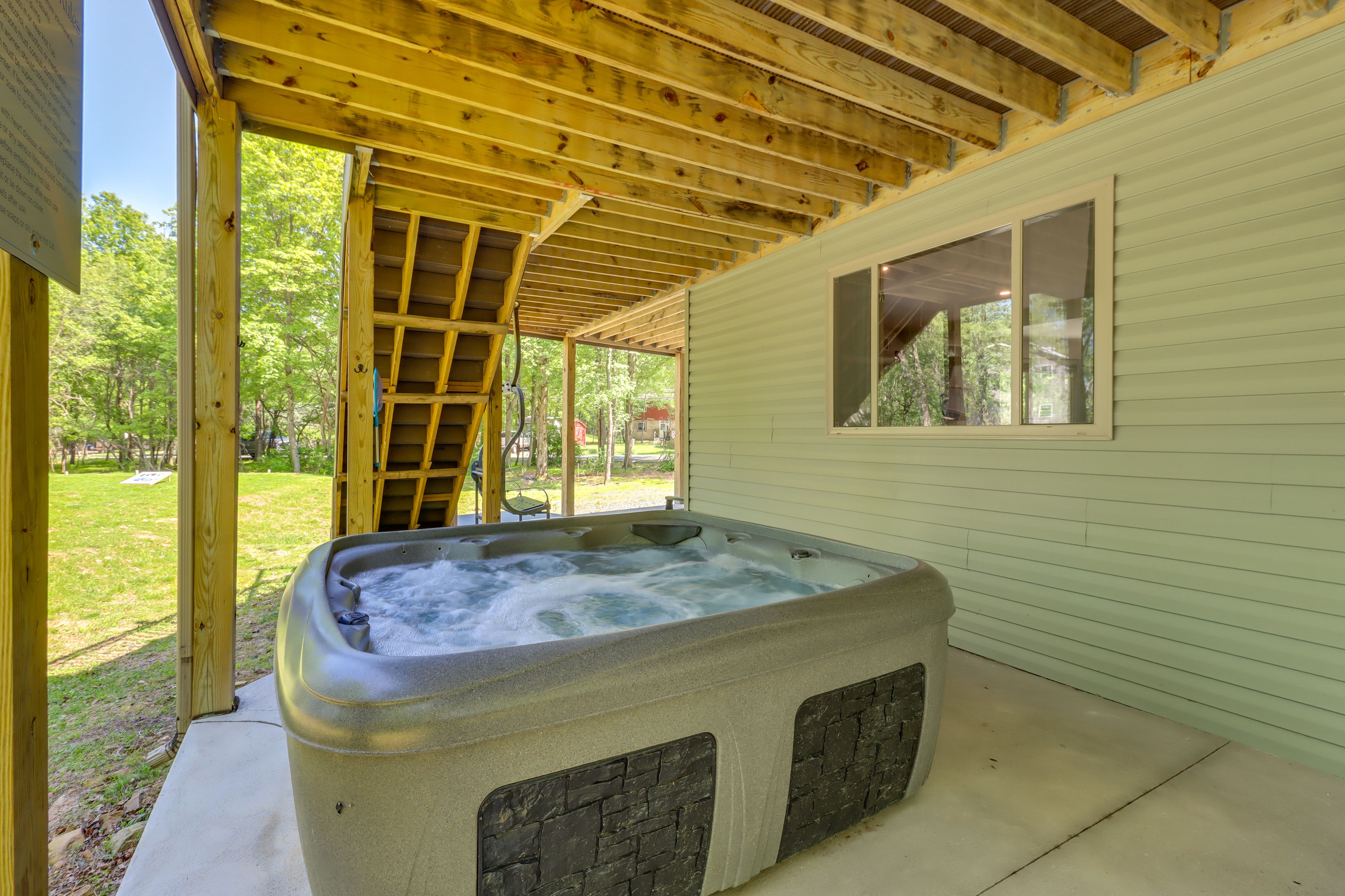 Covered Patio | Private Hot Tub | Seating