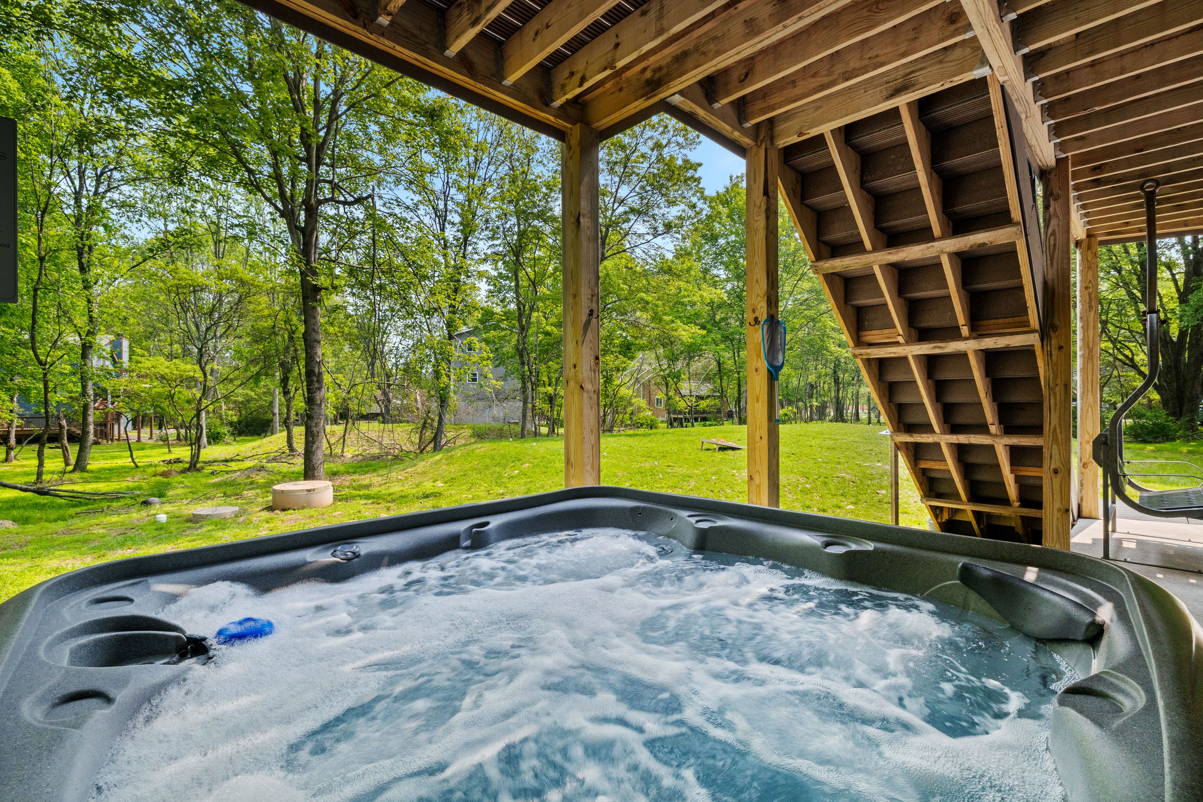 Covered Patio | Private Hot Tub | Seating