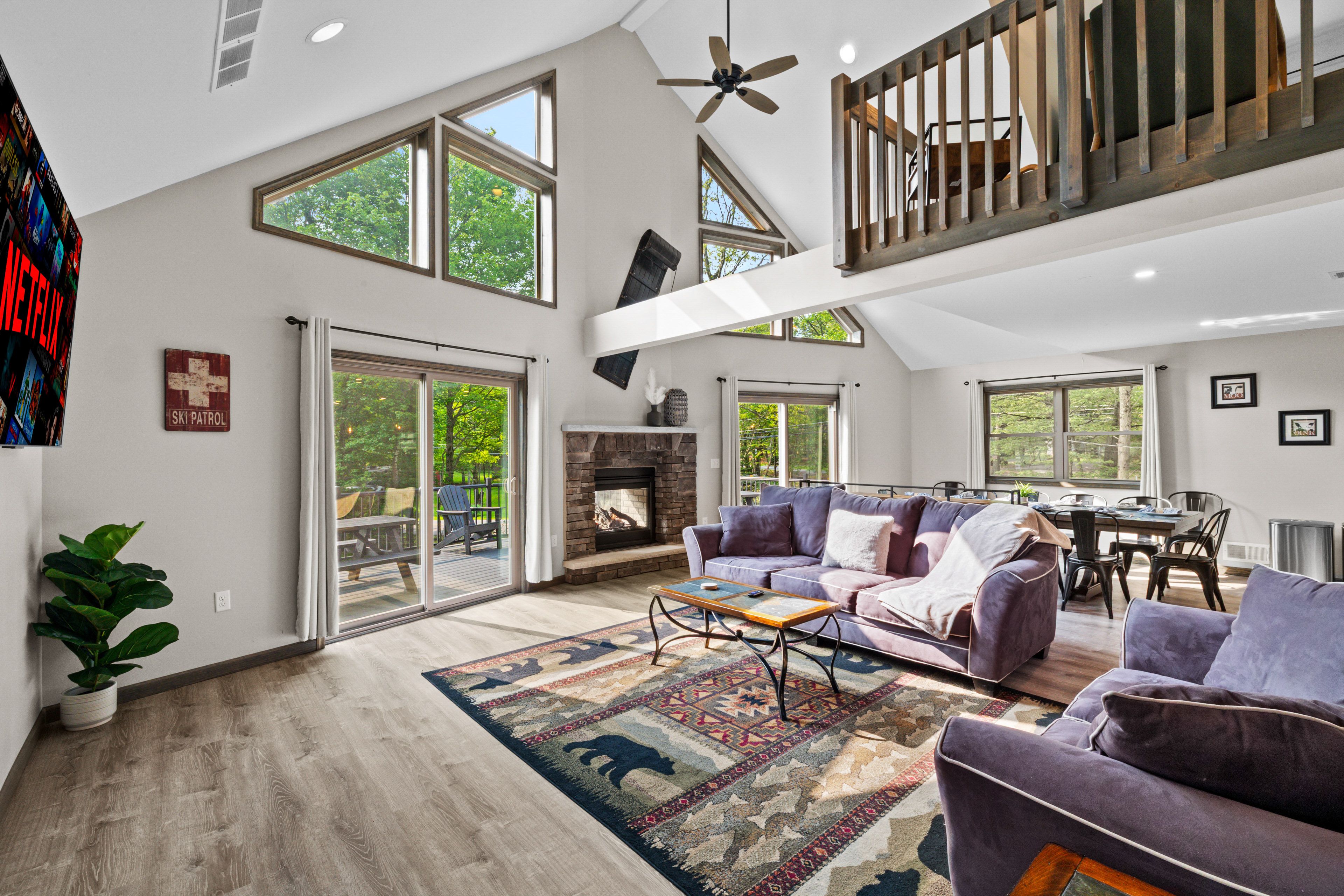 Living Room | Smart TV | Fireplace | 2nd Floor