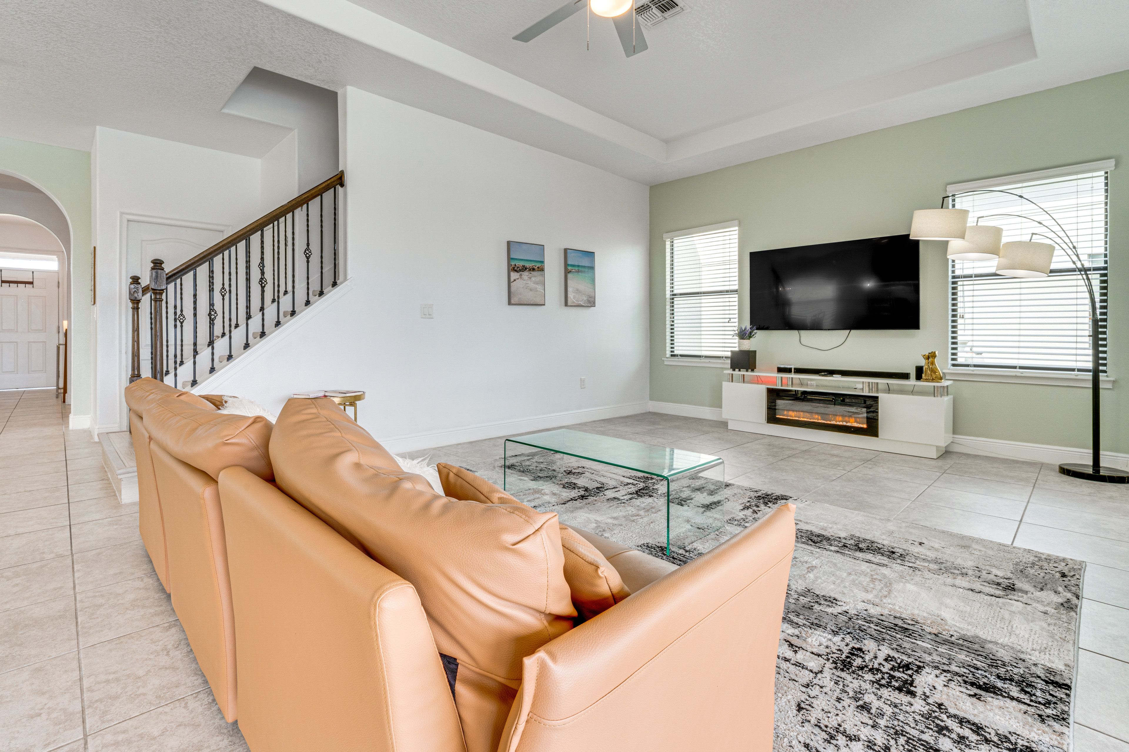 Living Room | 1st Floor | Electric Fireplace | Smart TV | Free WiFi