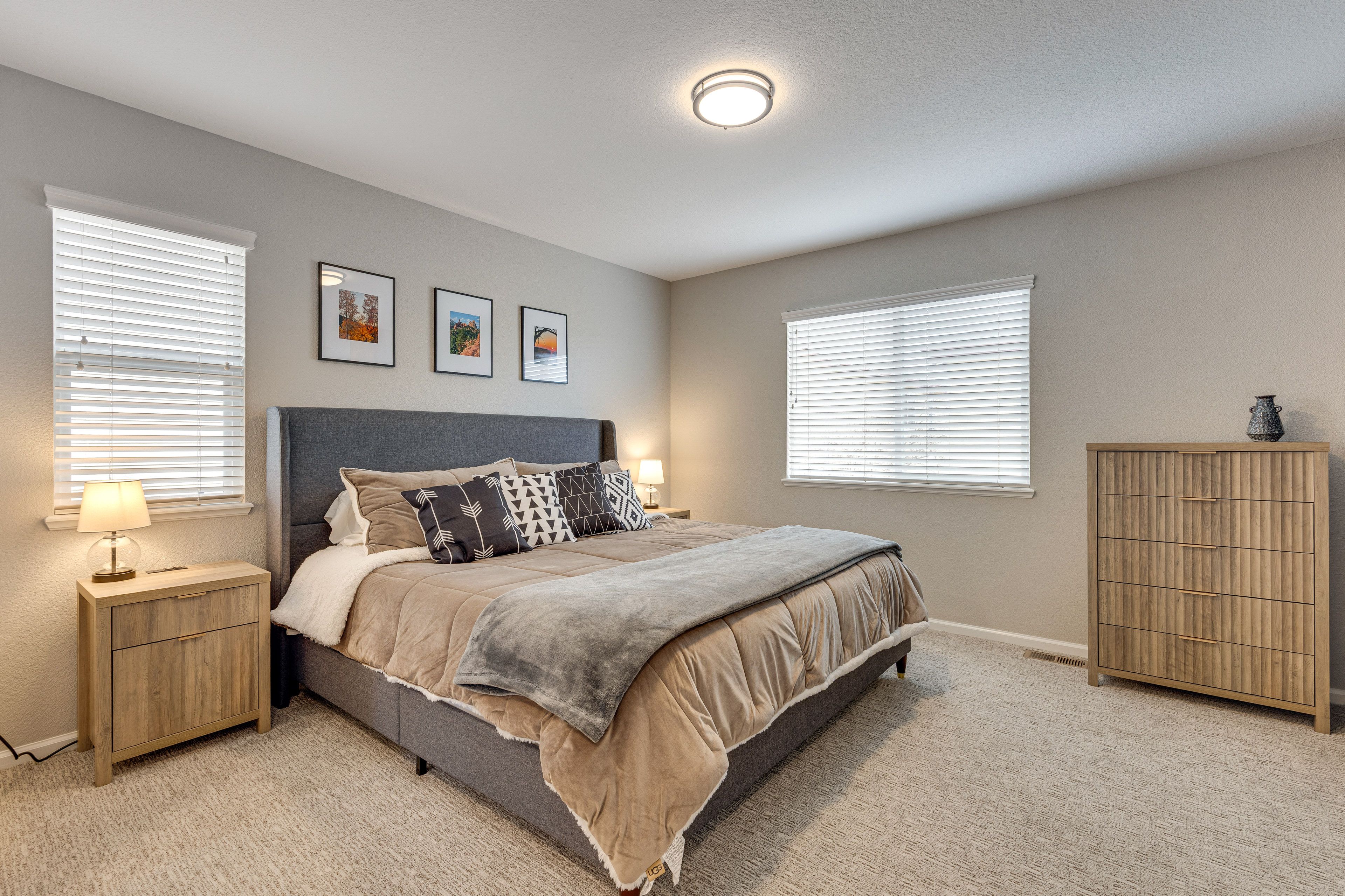 Bedroom 1 | King Bed | Electric Fireplace | Workspace | 2nd Floor