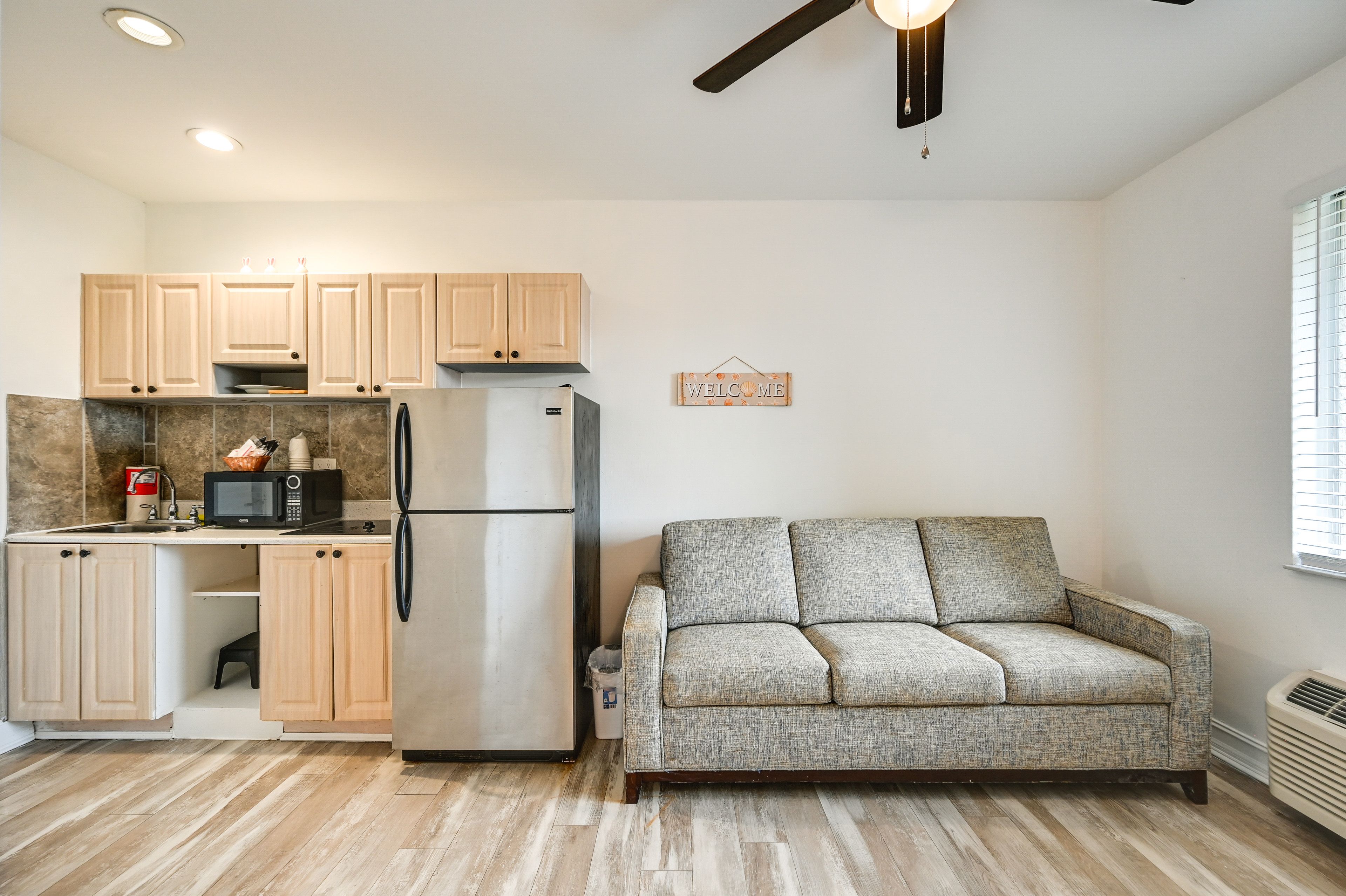 Kitchenette | Drip Coffee Maker | Trash Bags & Paper Towels