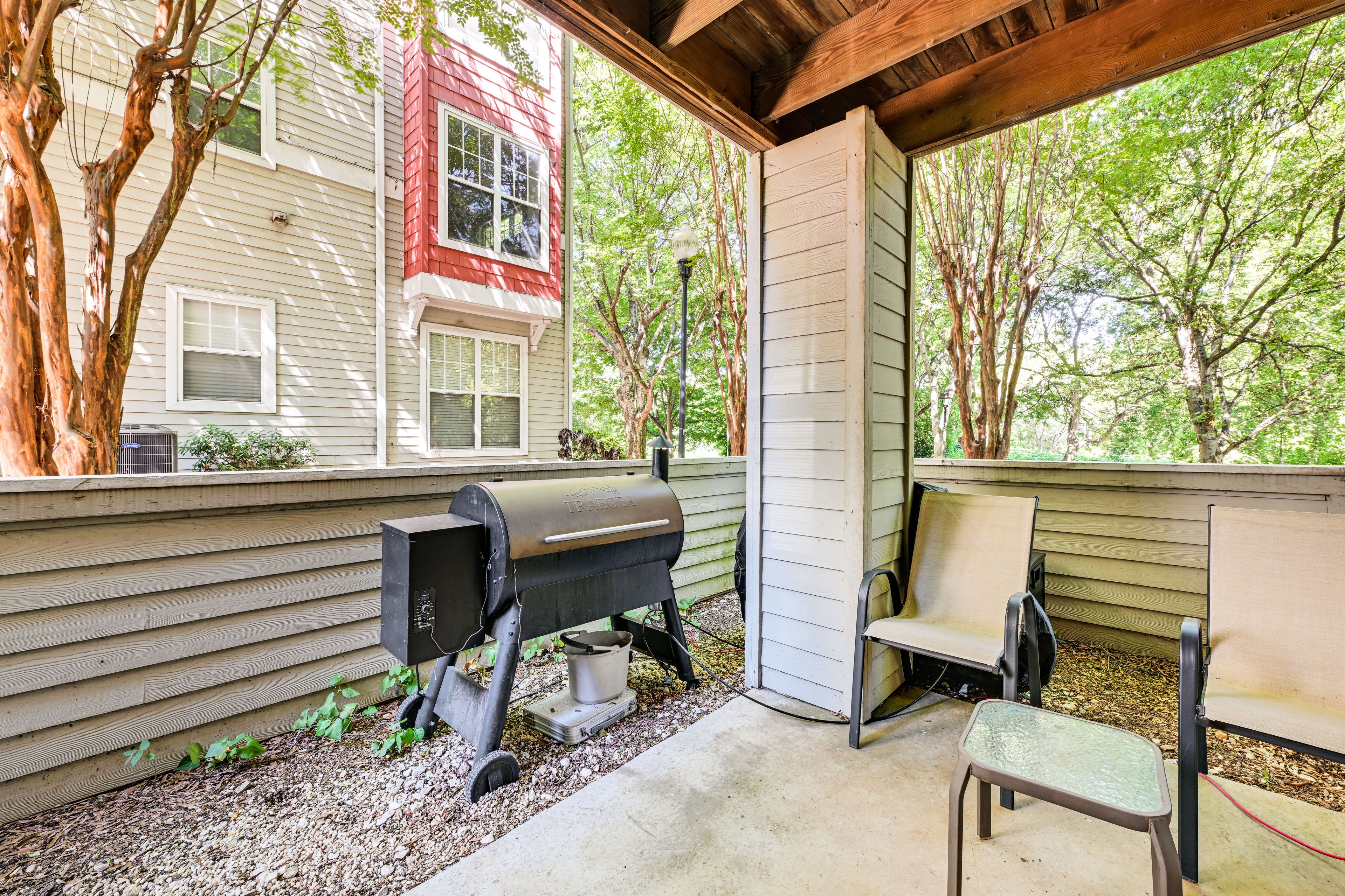 Property Exterior | Covered Patio w/ Seating