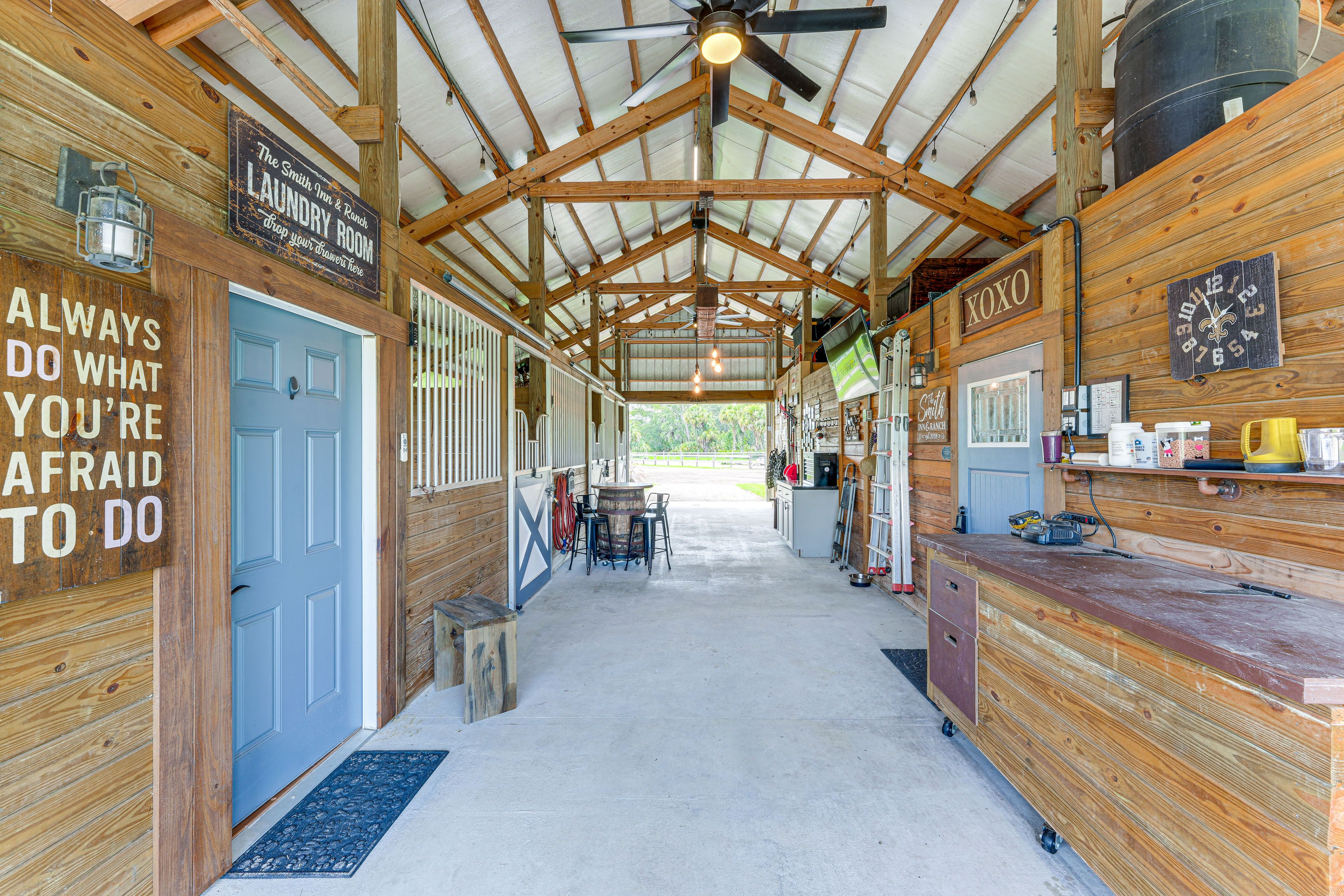 Covered Patio | Barn Stalls | Blackstone Griddle | Patio Heaters