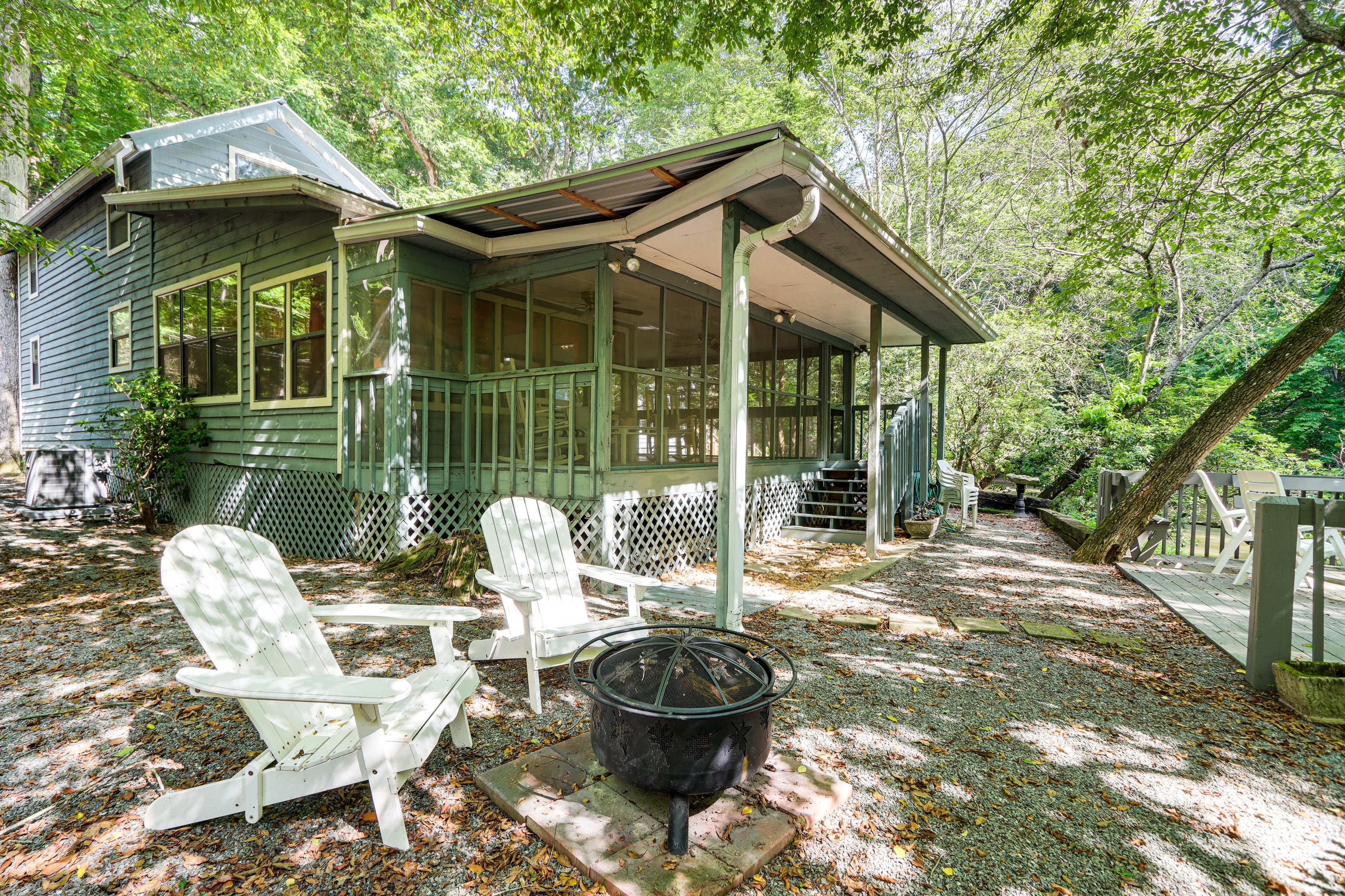 Private Yard | 2-Story Cabin | Fire Pit
