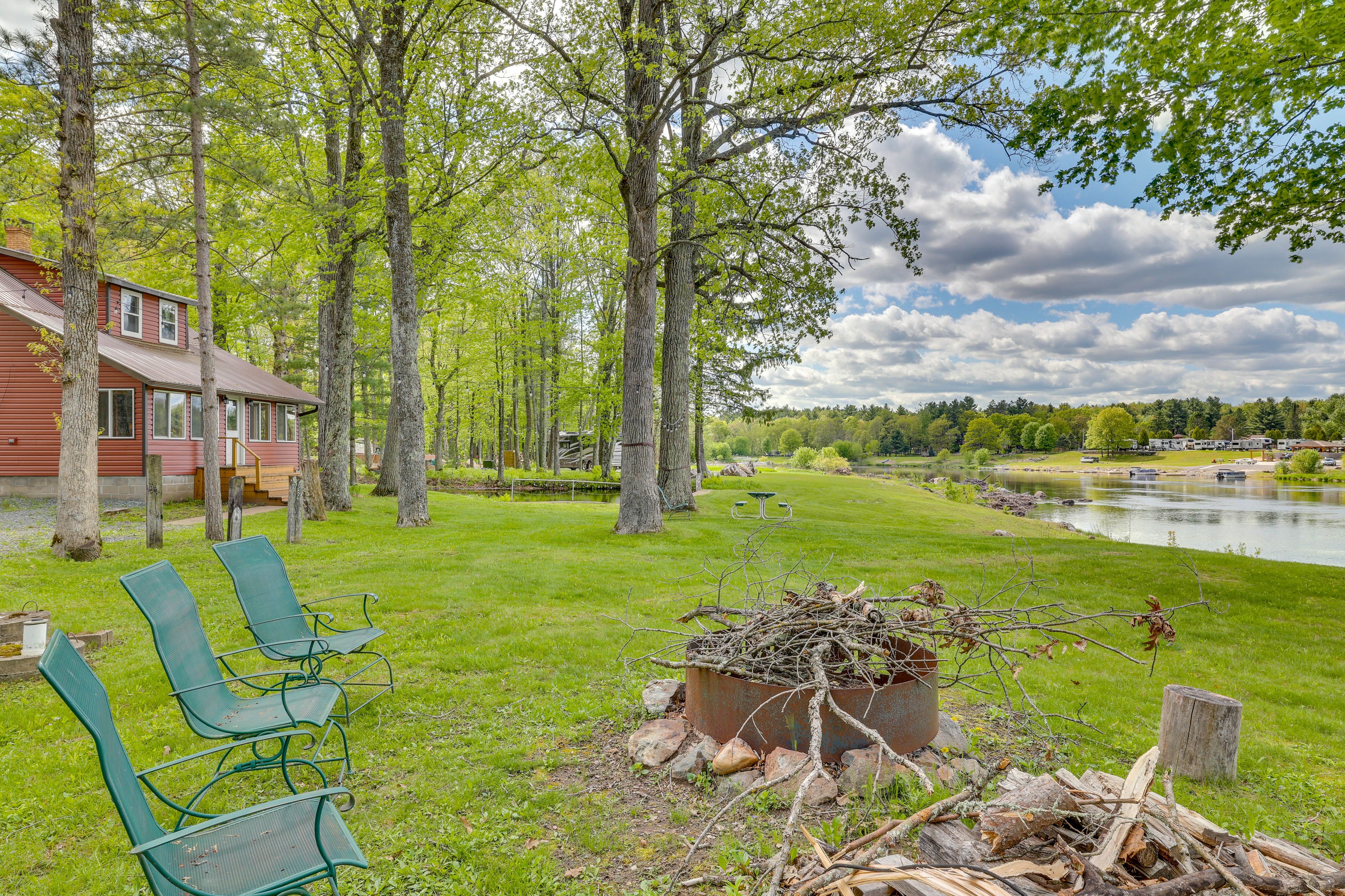 Fire Pit | Outdoor Seating | Lake Views