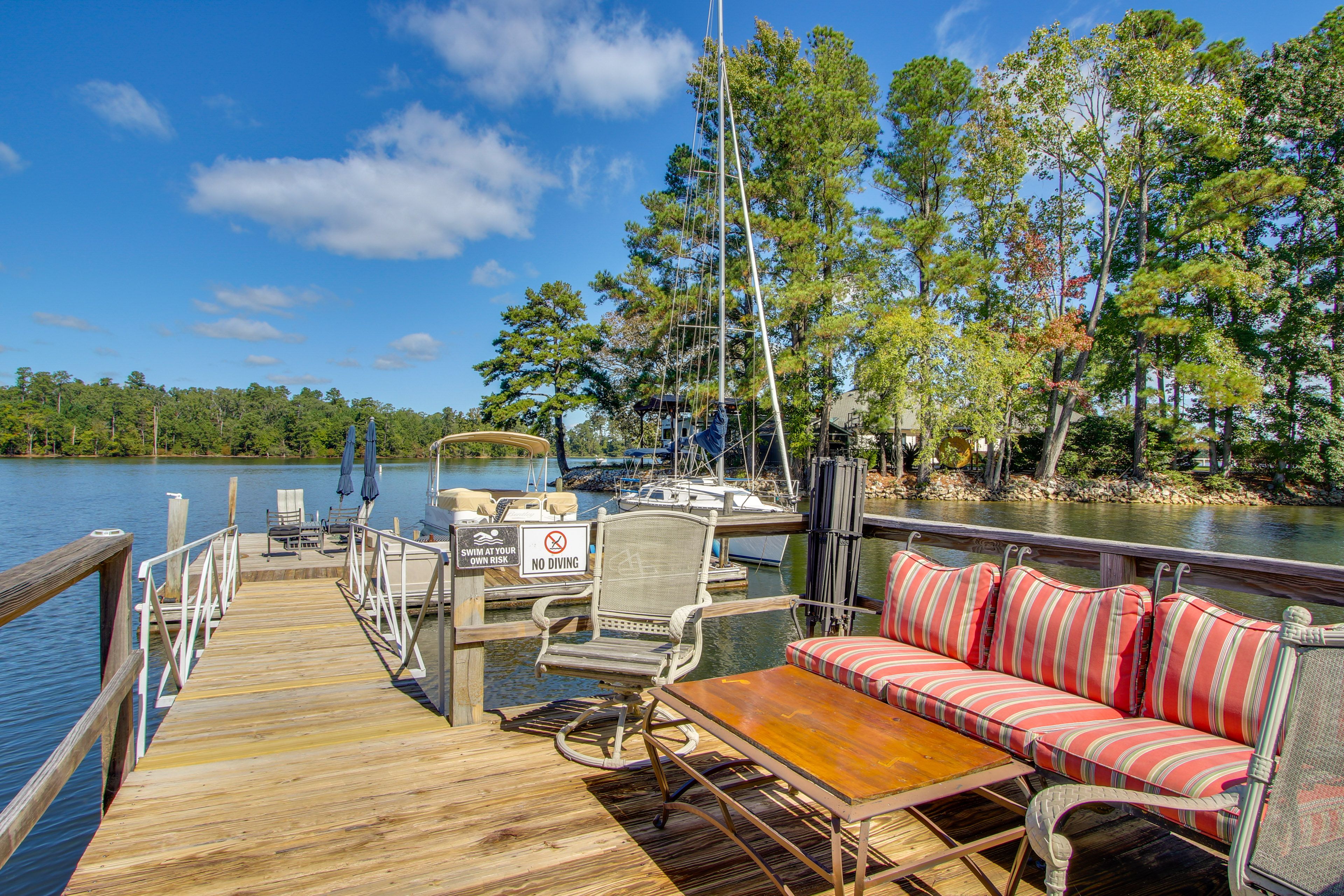 Boat Dock | Fishing Poles | Kayak, Canoe & Life Vests