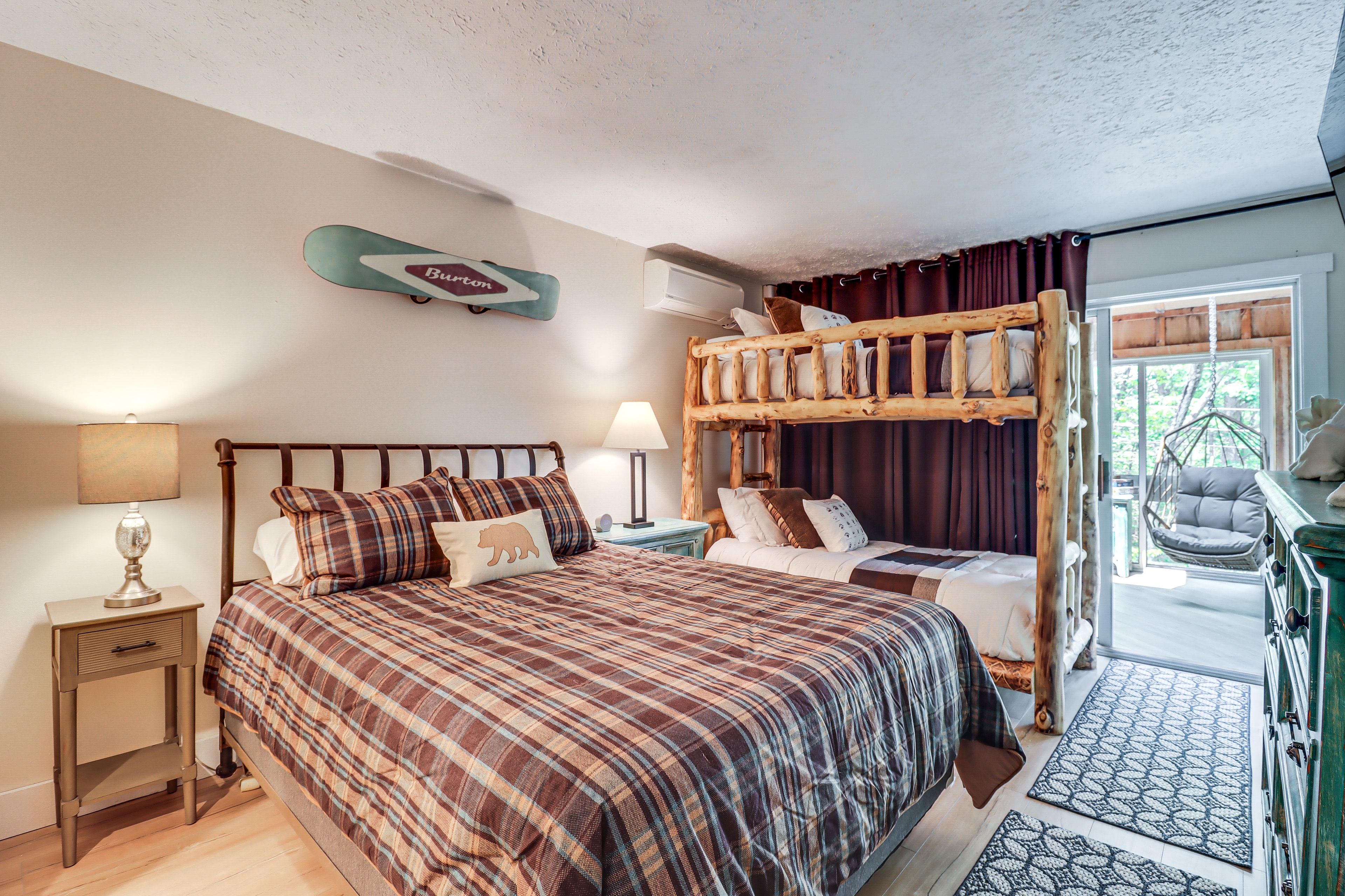 Bedroom 1 | Queen Bed | Twin Bunk Bed | 1st Floor | Linens Provided