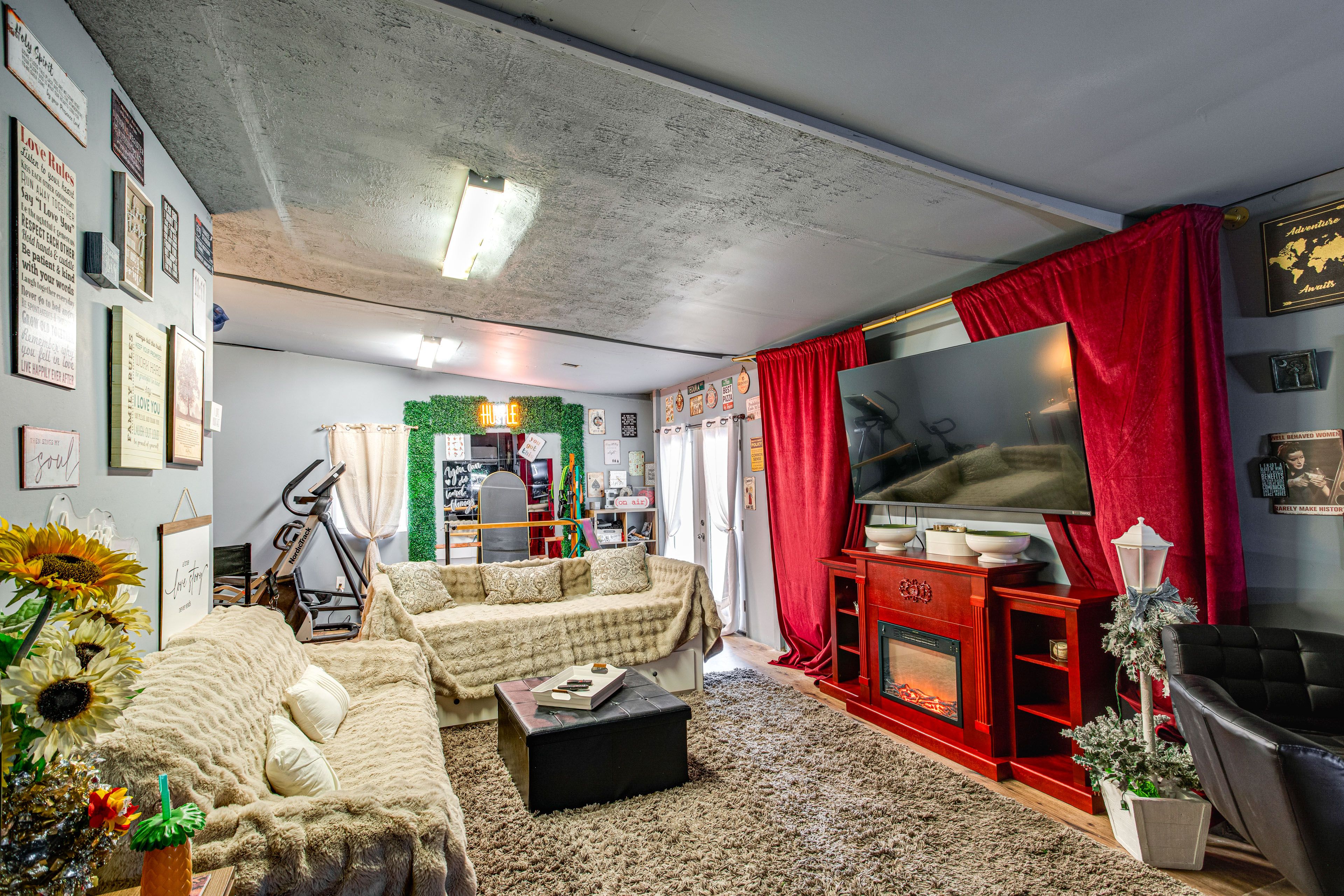 Game Room | Full Sleeper Sofa | Home Gym Equipment | Laptop Workspace