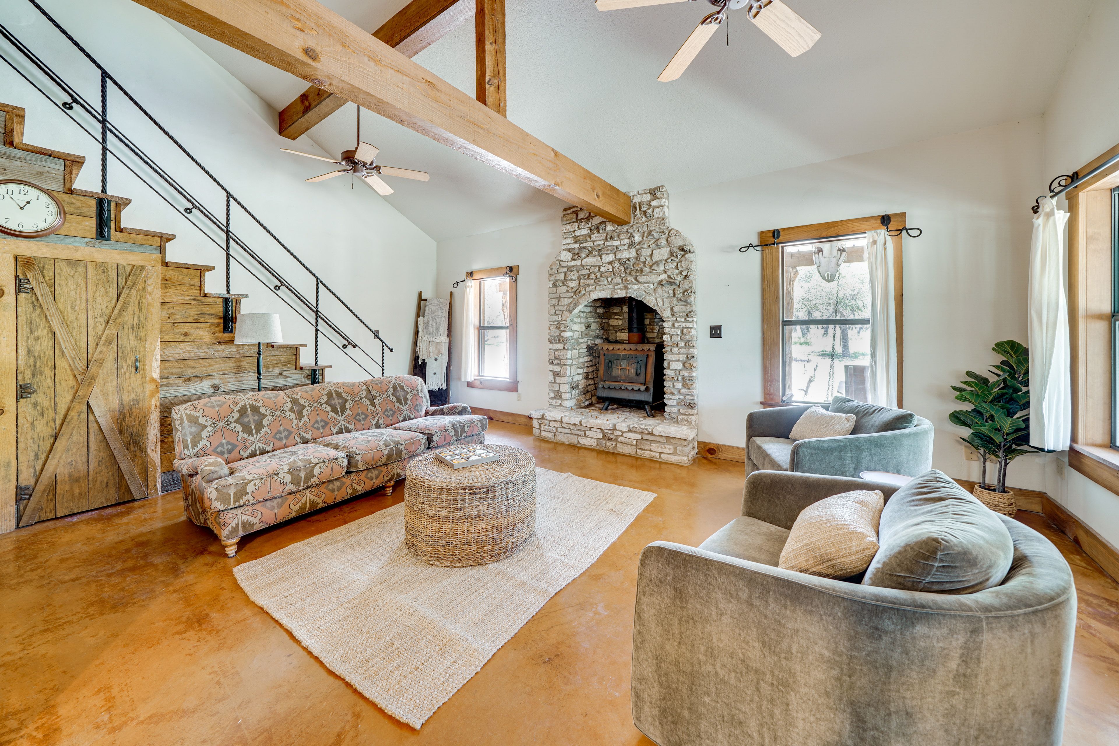 Living Room | Wood-Burning Stove | Free WiFi | 1st Floor