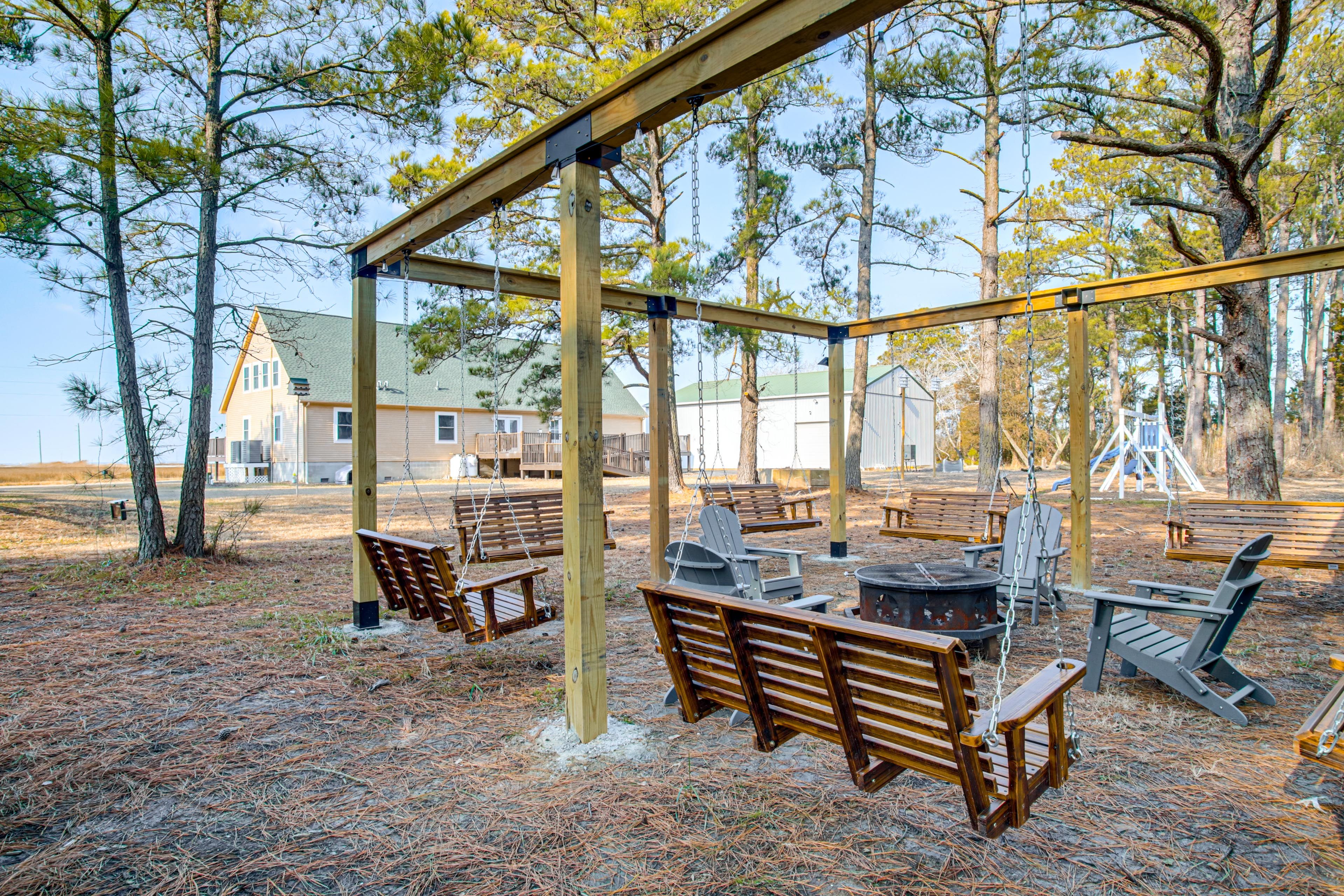 Backyard Pergola | Fire Pit | Bay Views