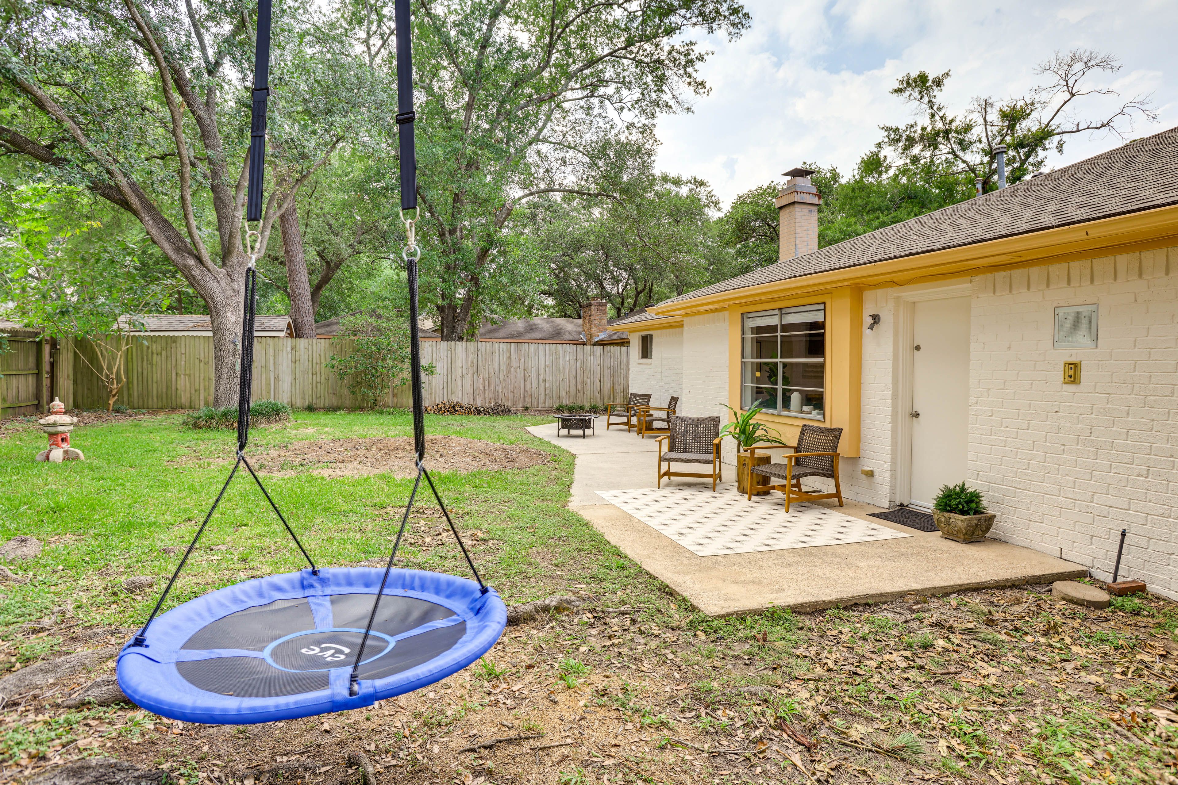 Fenced-In Backyard | Tree Swing