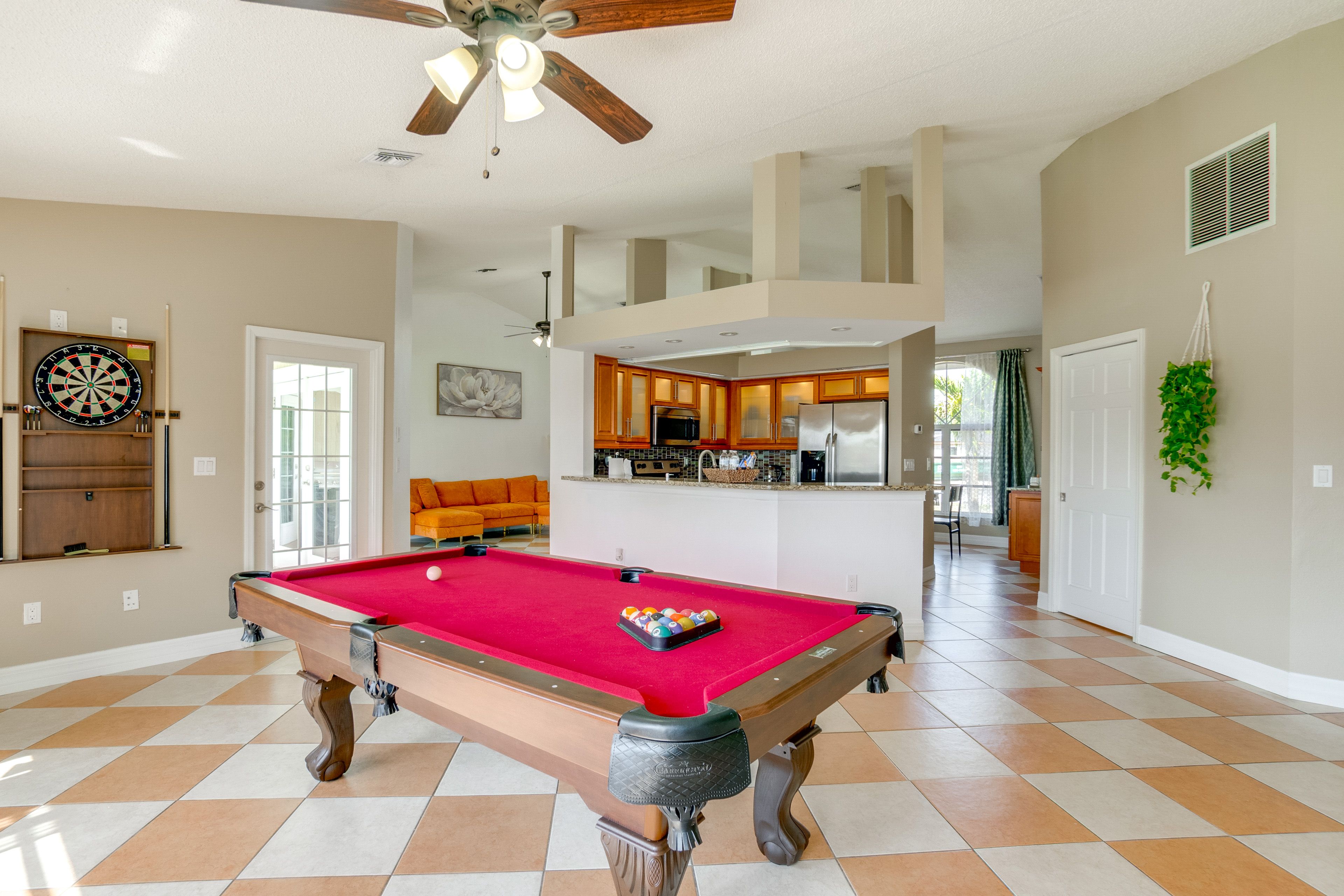 Game Area | Single-Story Home | Pool Table | Dartboard