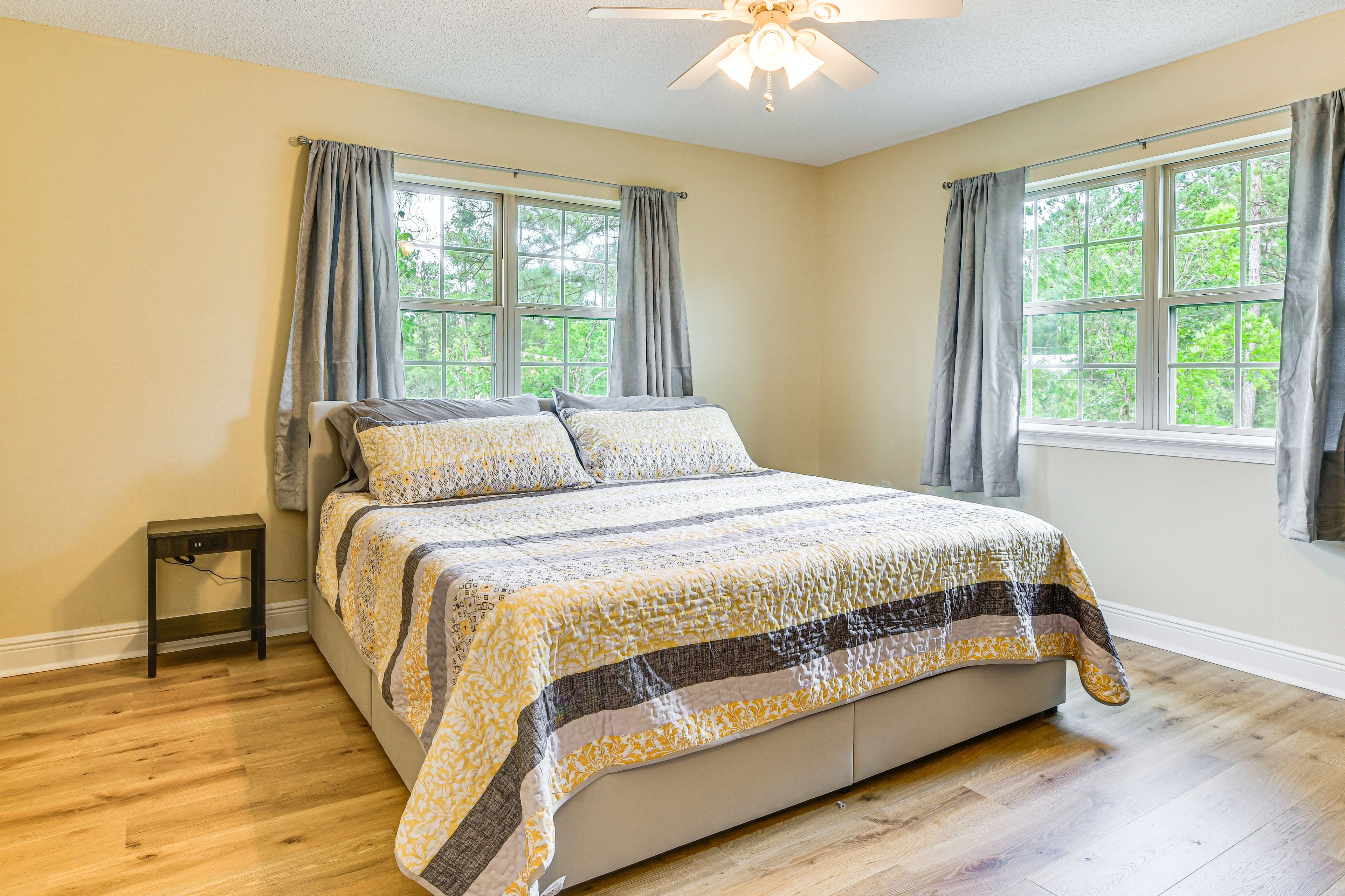 Bedroom 1 | King Bed | Linens Provided | Desk Workspace