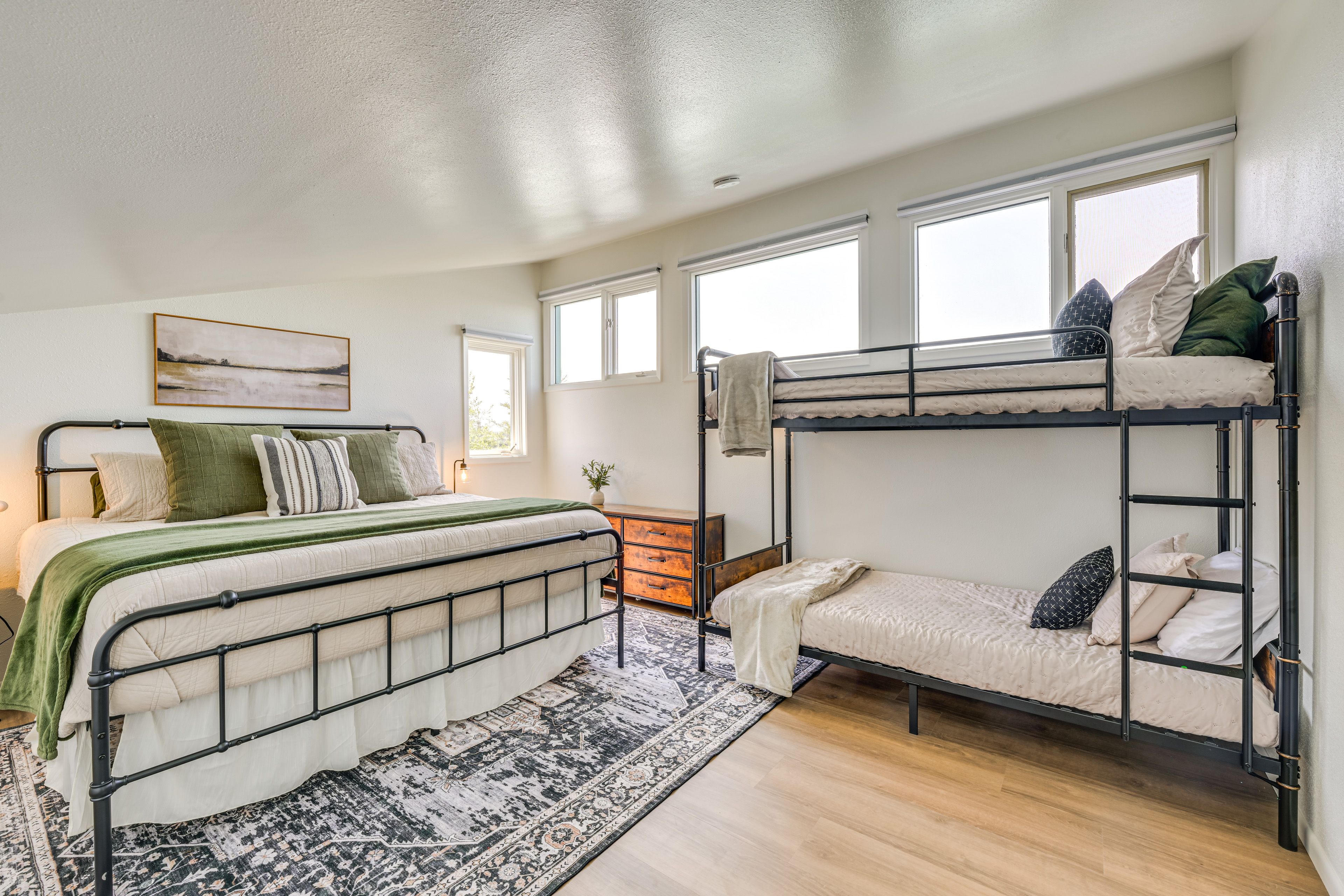 Bedroom 2 | 2nd Floor | King Bed | Twin Bunk Bed | Linens Provided