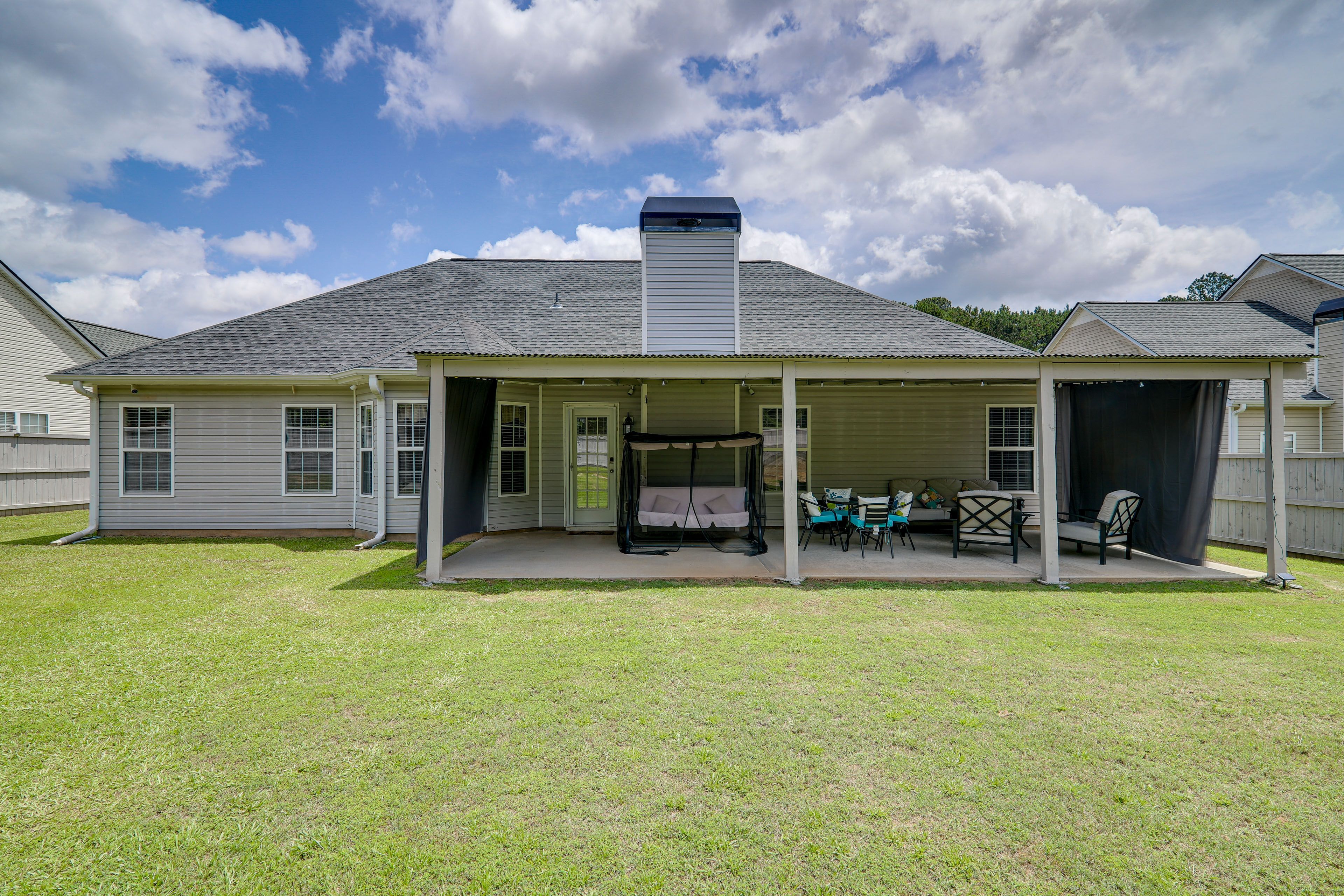 House Exterior | Covered Patio w/ Seating