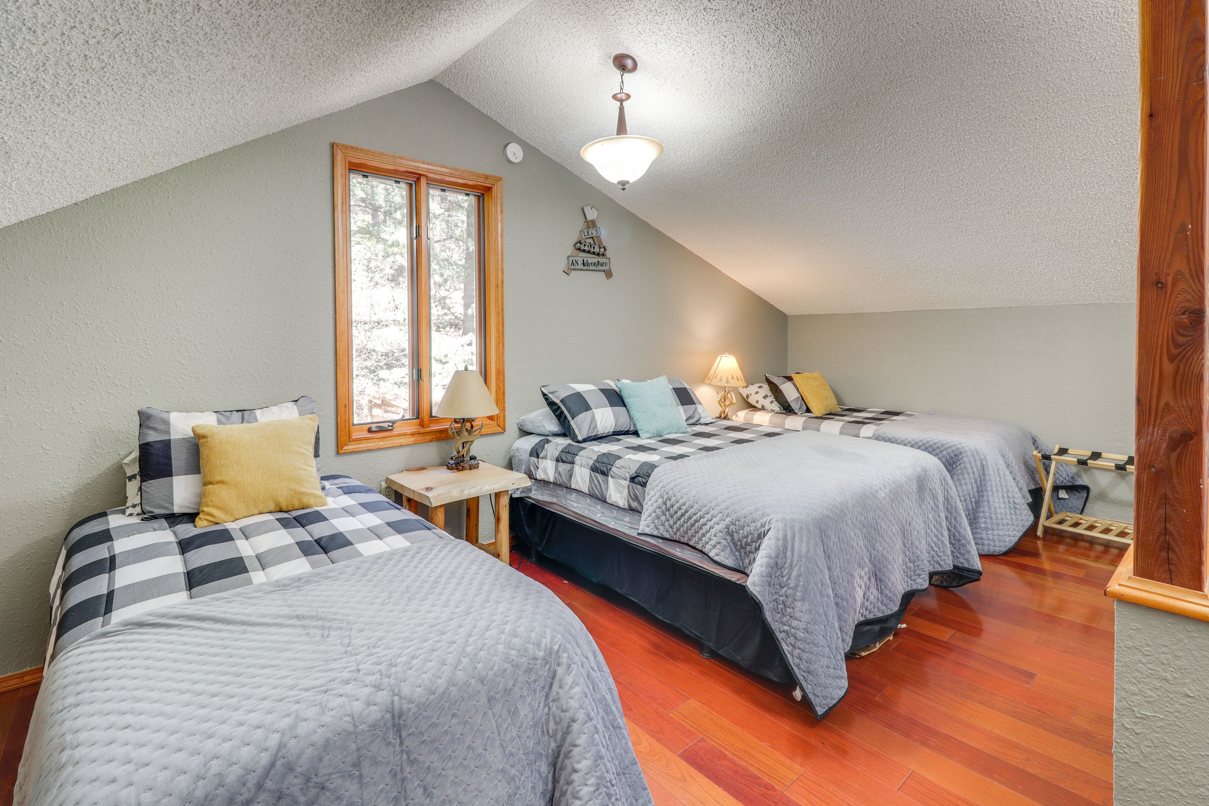 Loft | Upper Floor | 2 Full Beds | 2 Twin Beds | Laptop-Friendly Workspace