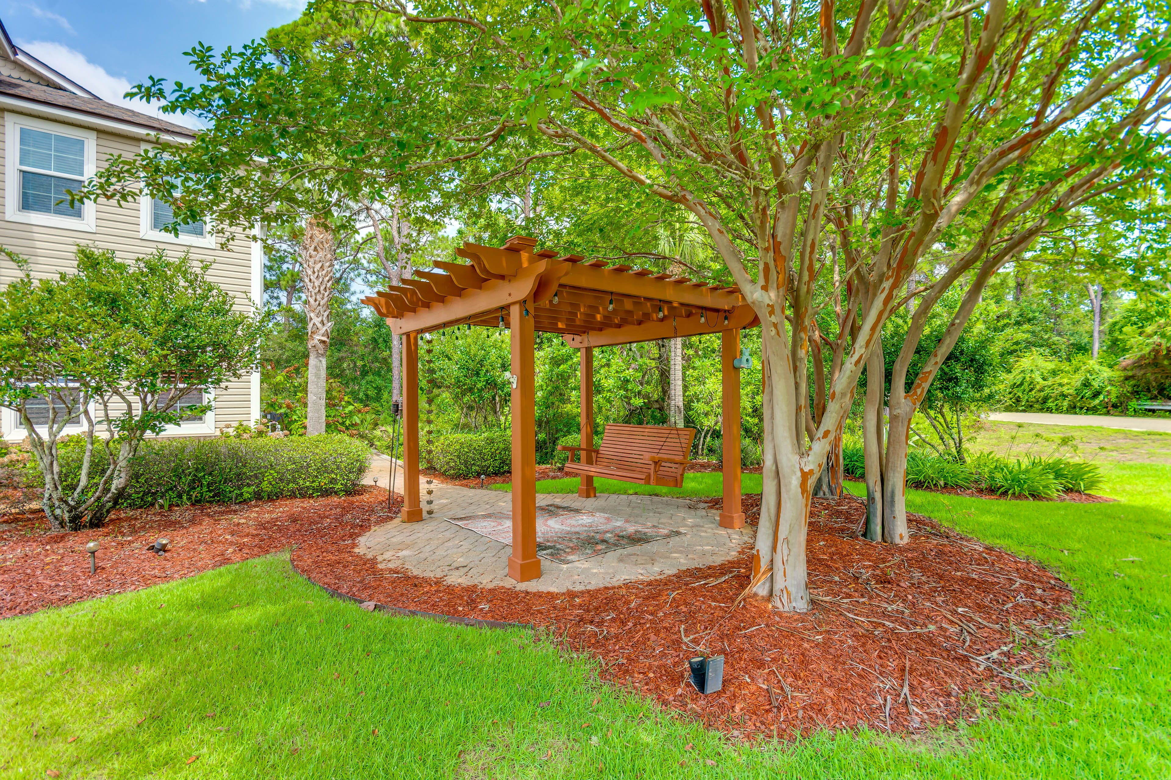 Front Yard | Pergola w/ Swing | Walking Distance to Bay