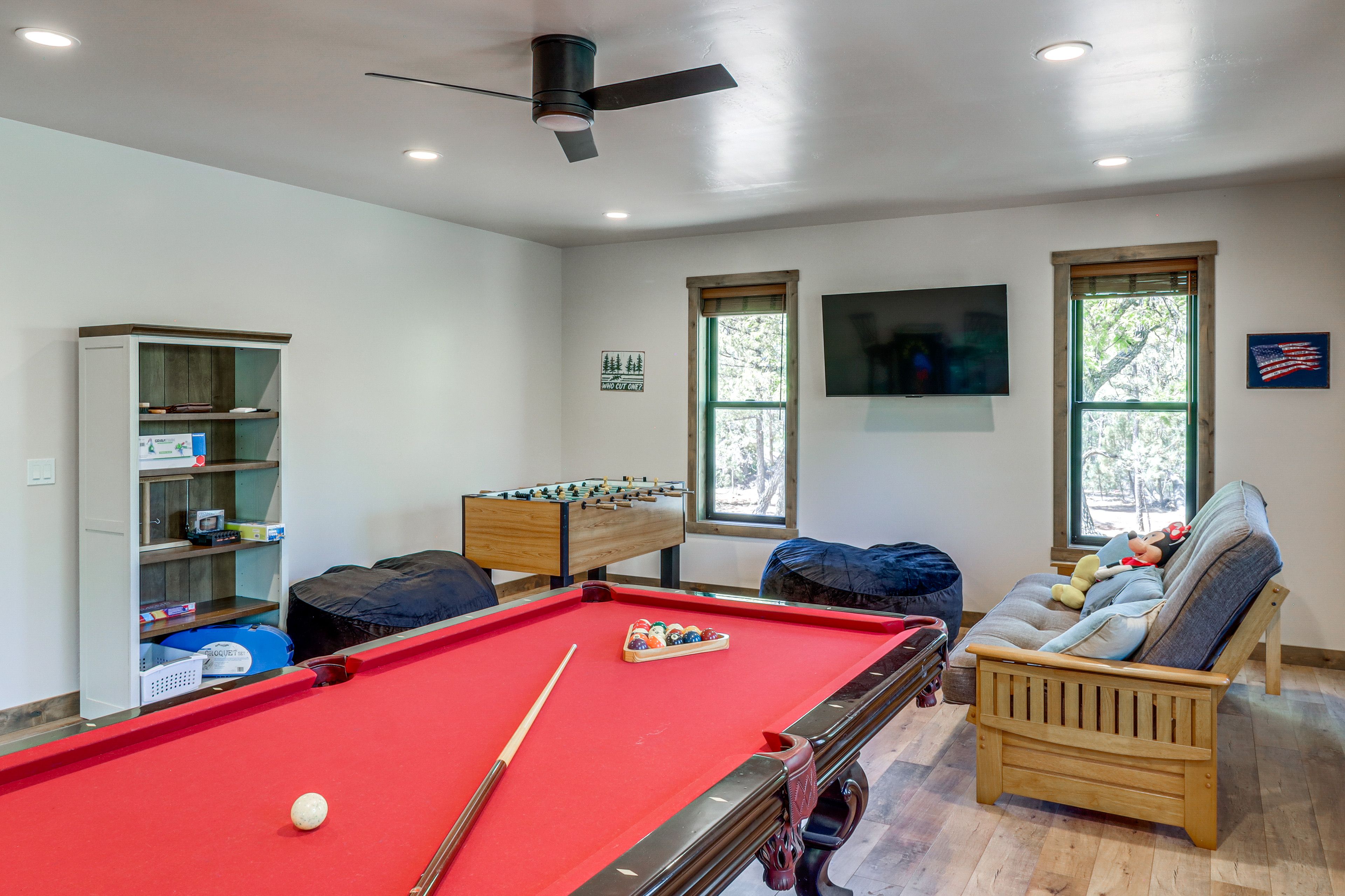 Game Room | Pac-Man Cocktail Arcade Table | Foosball Table | Pool Table
