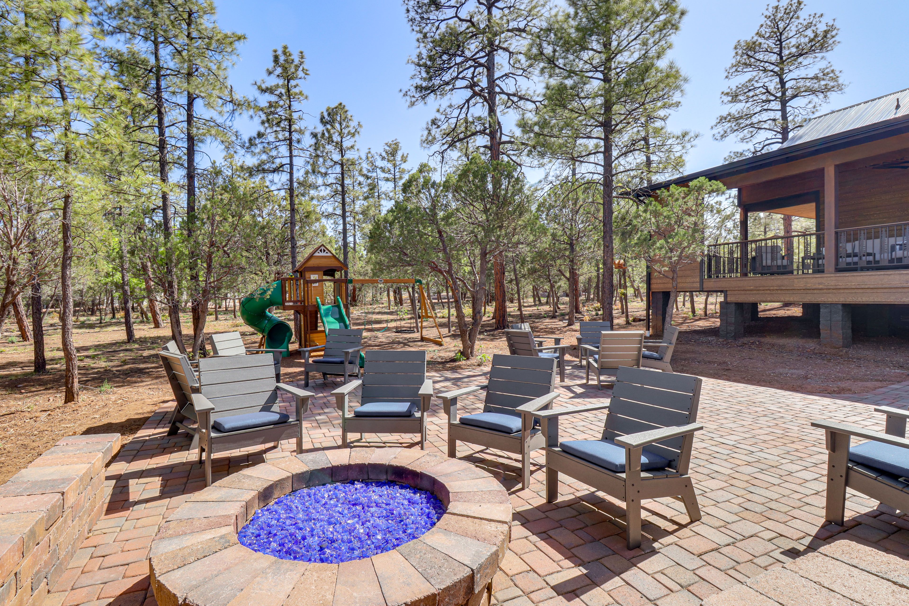 Patio | Gas Fire Pit | Playground | Yard Games
