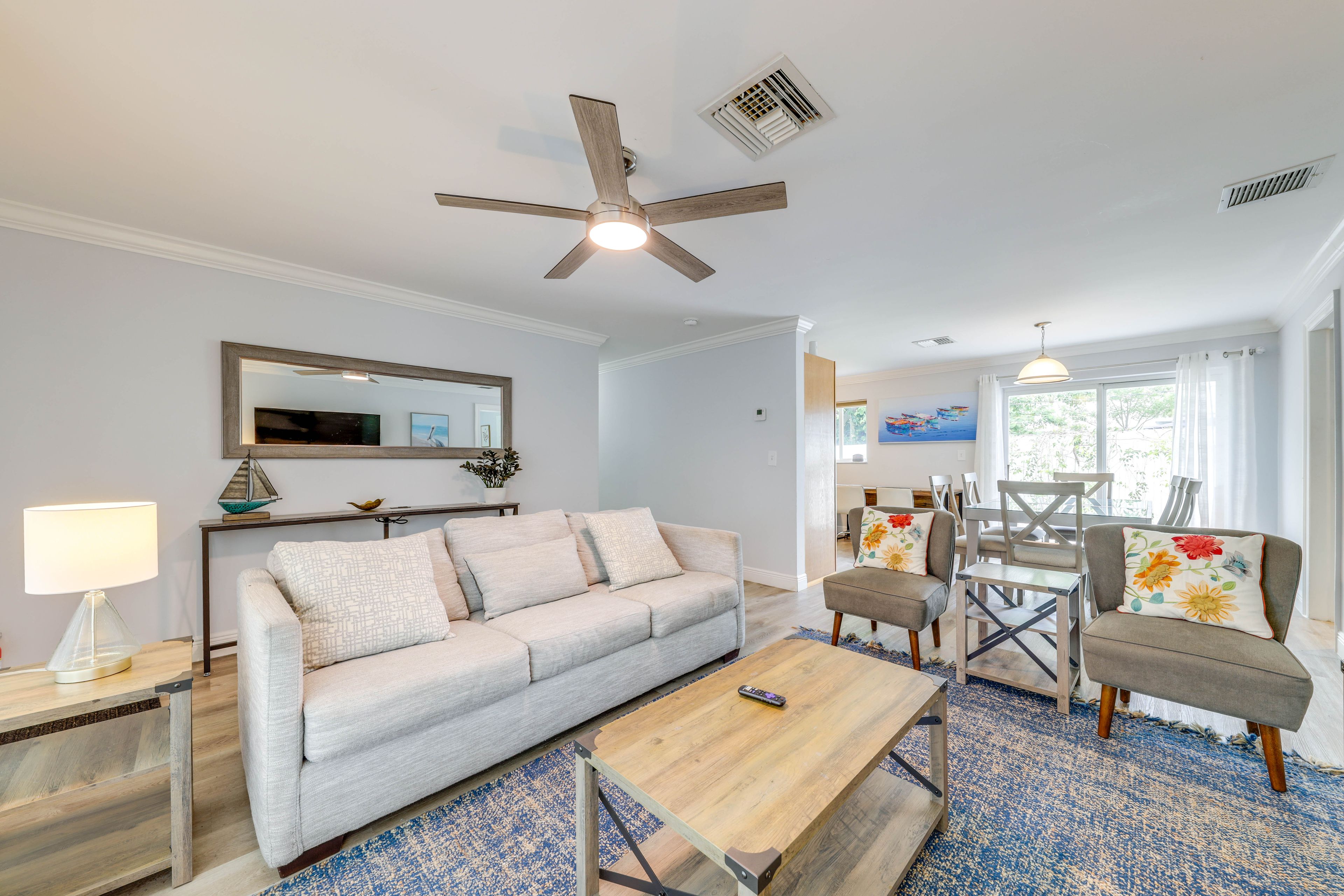 Living Room | Central A/C & Heating | Queen Sleeper Sofa