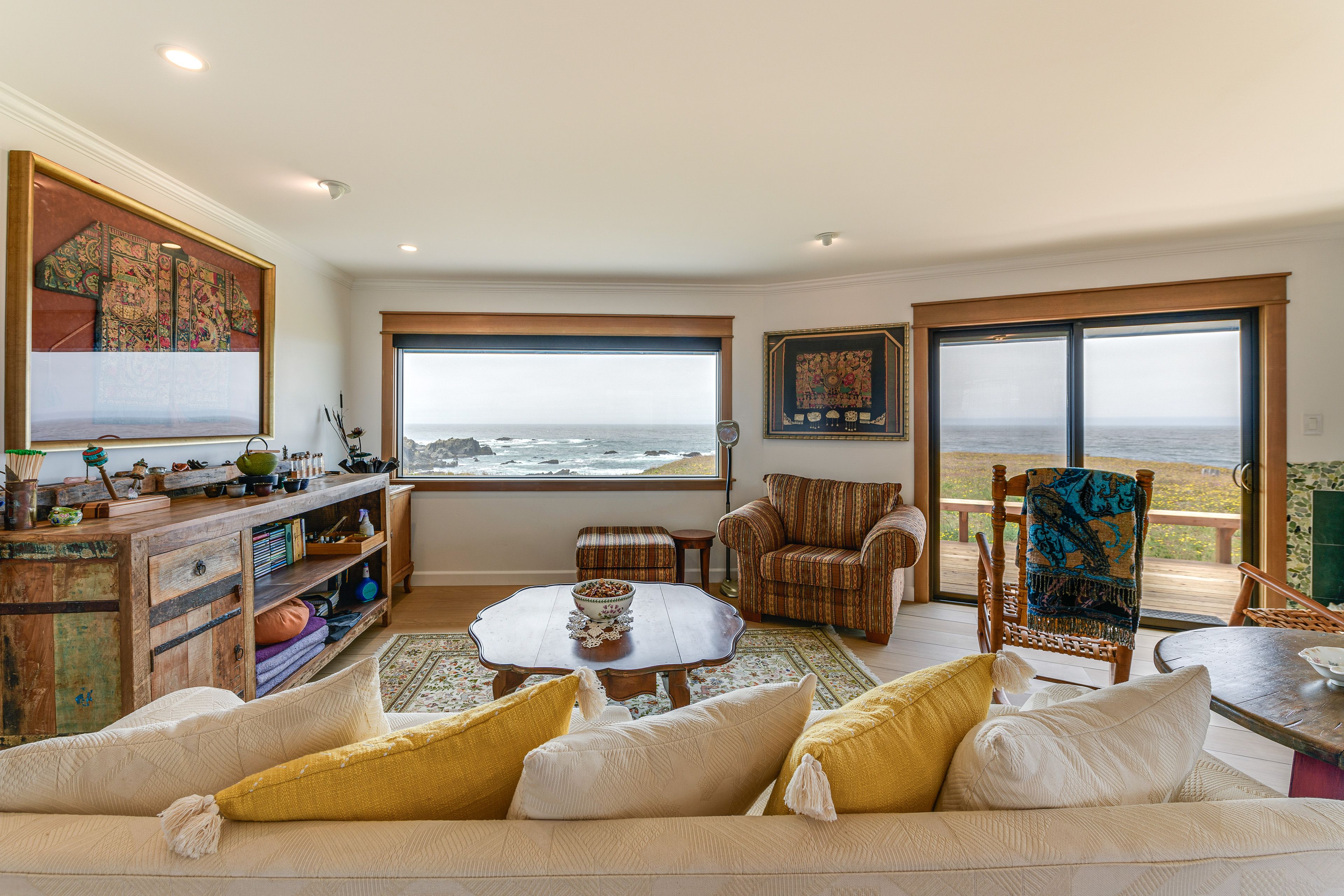 Living Room | Stunning Ocean Views | Heated Floors | Open Floor Plan