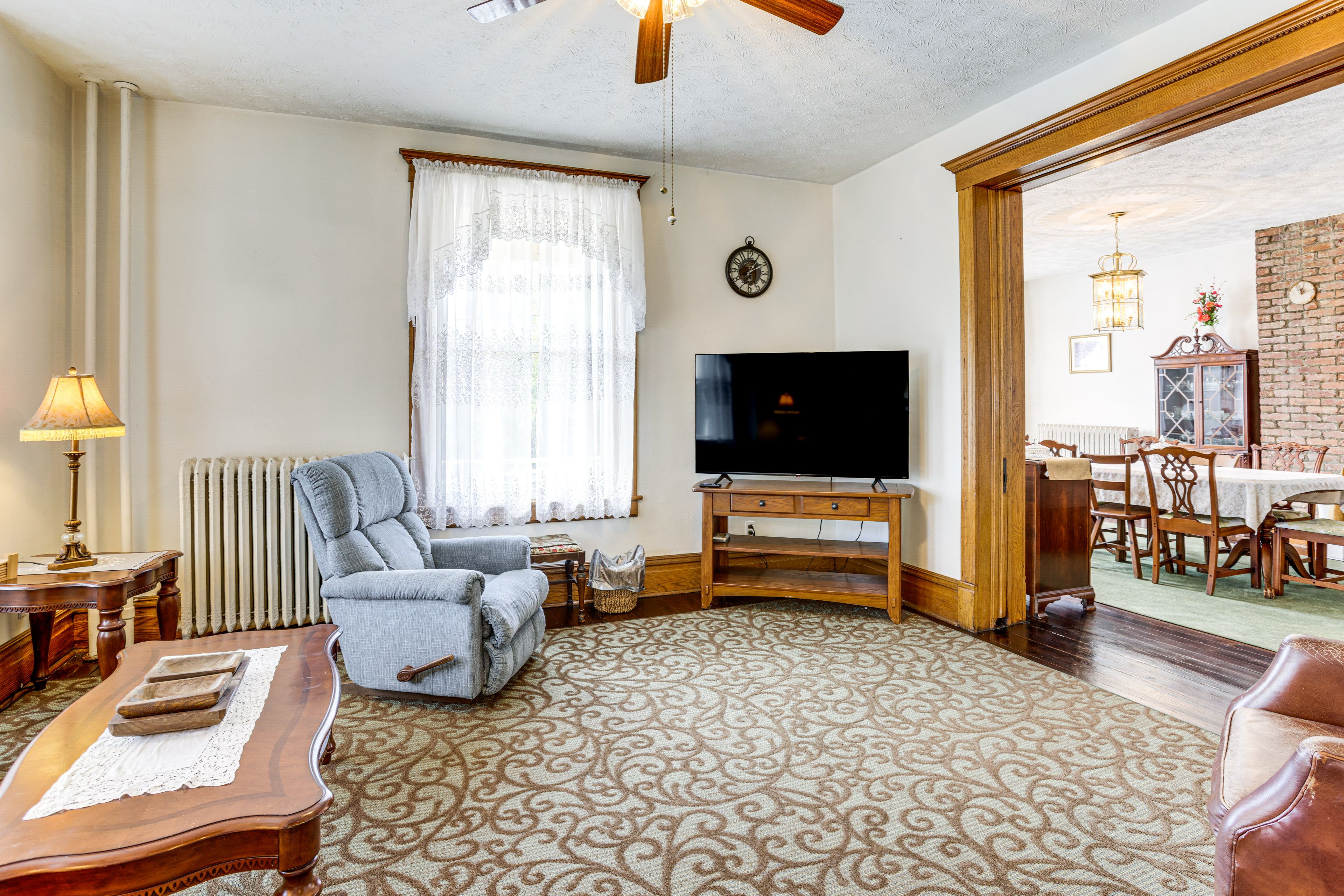 Property Interior | 3-Story Home | Free WiFi | Central Heating | Window A/C