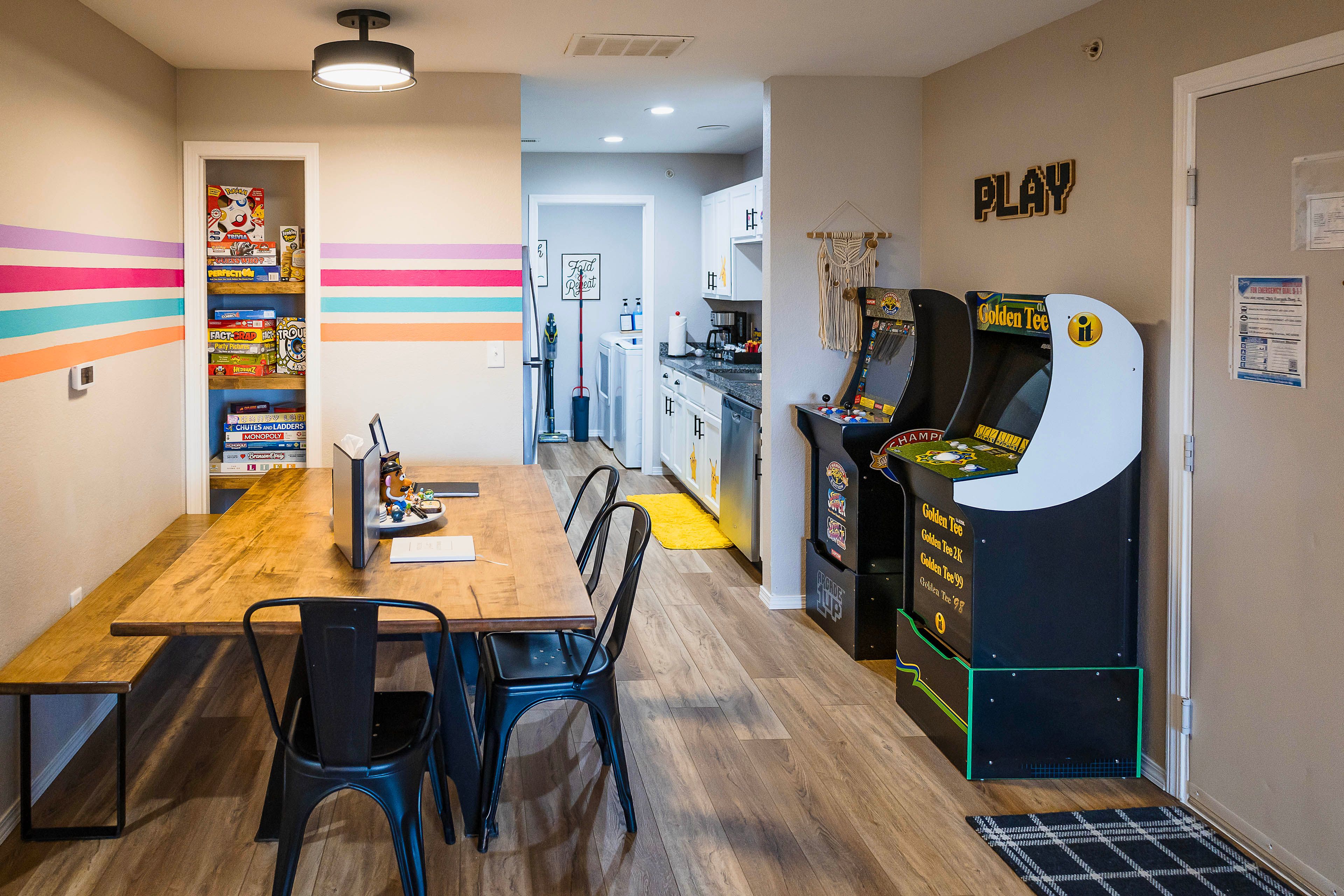 Dining Area | Board Game Selection | 2 Arcade Machines | Free WiFi