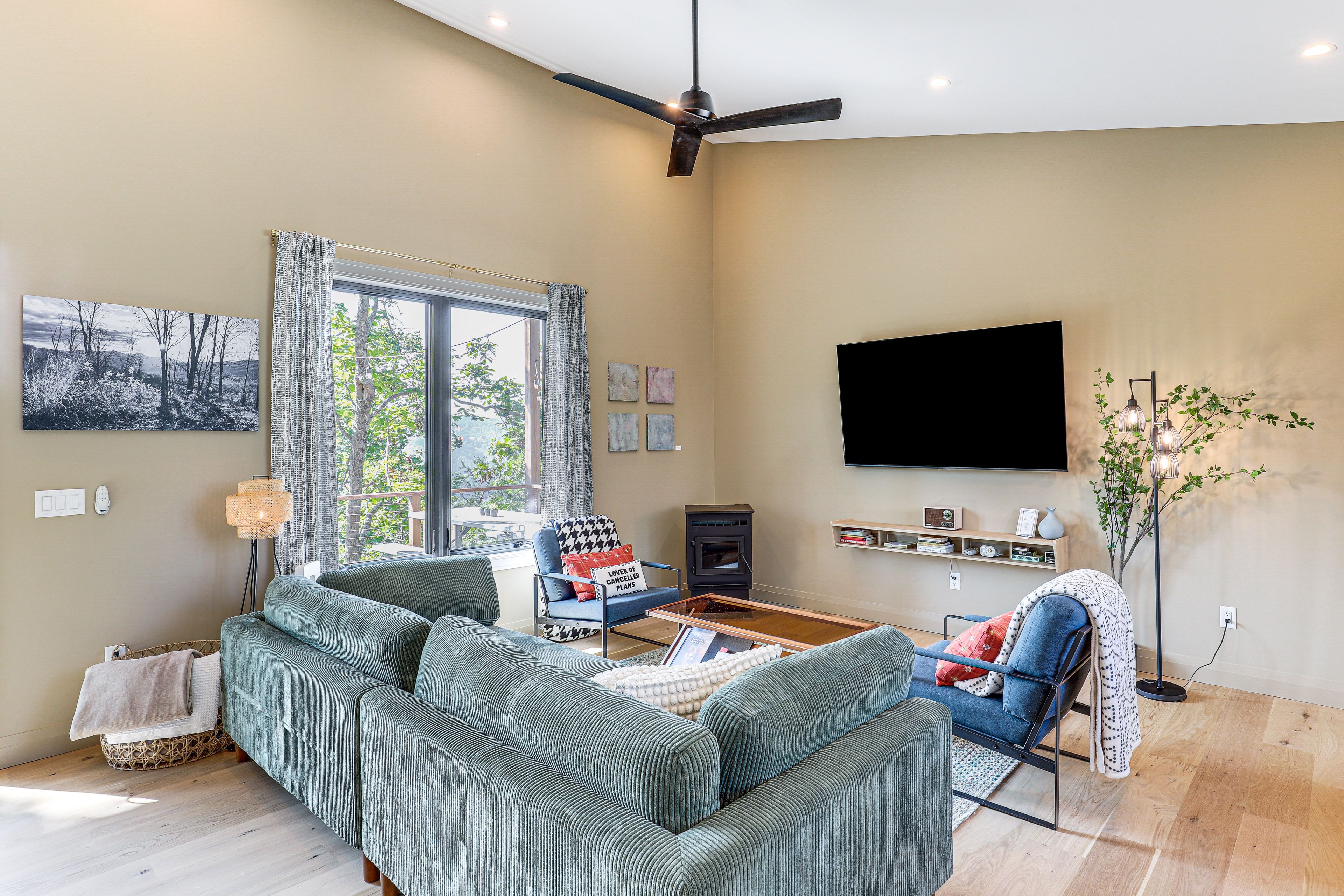 Living Room | Smart TV | Wood-Pellet Fireplace