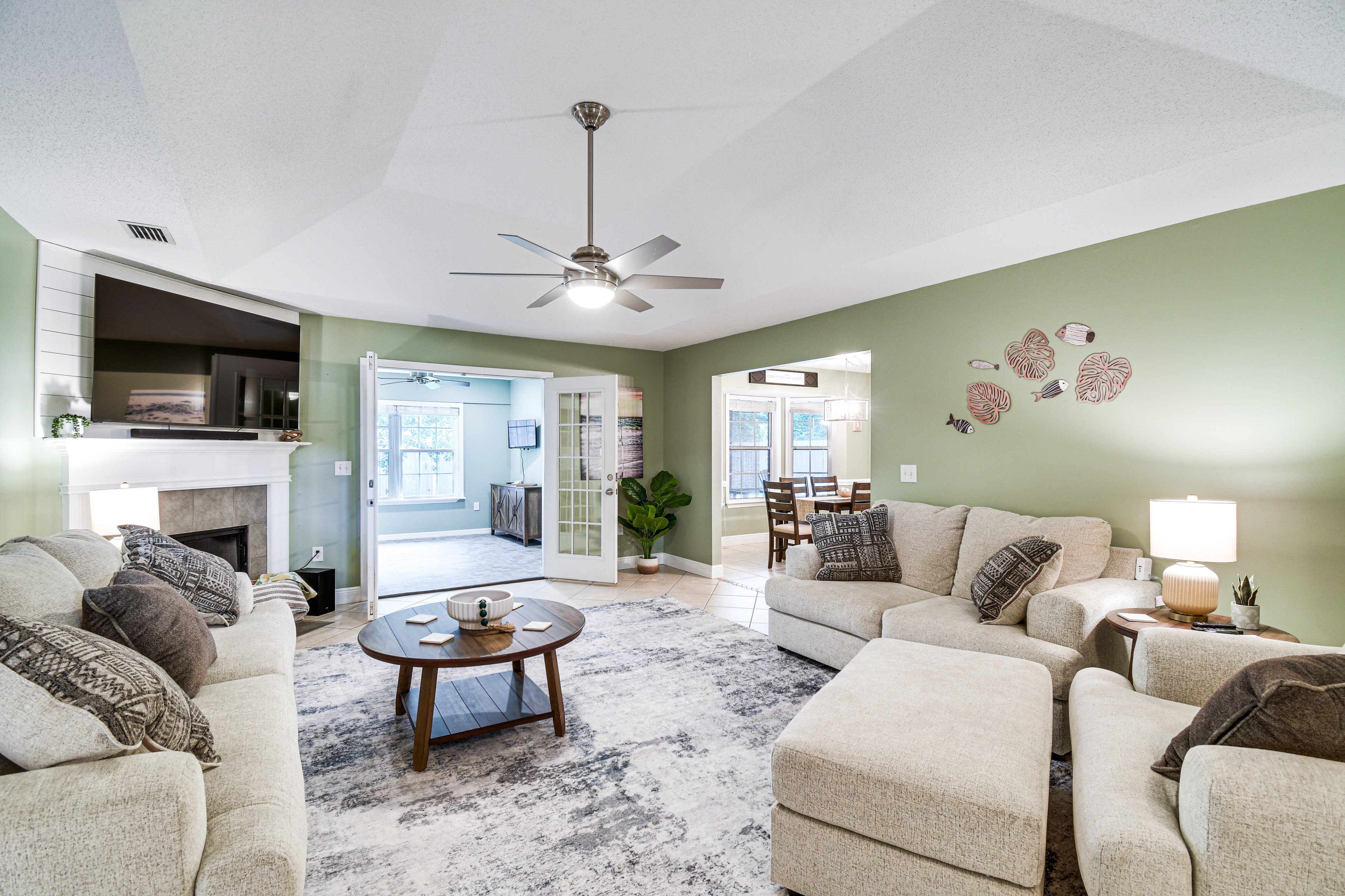 Living Room | Queen Sleeper Sofa | Smart TV | Single-Story Home