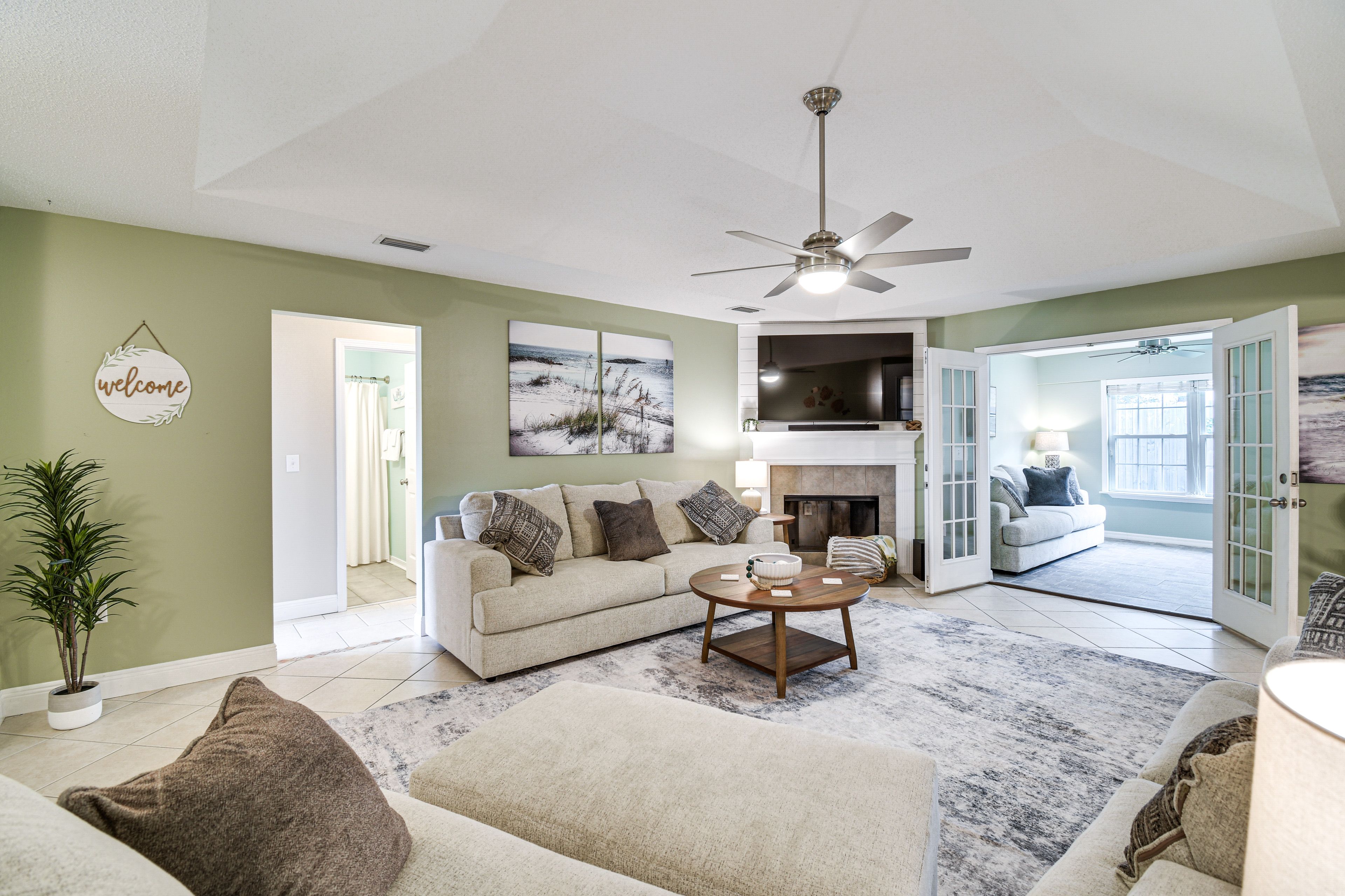 Living Room | Queen Sleeper Sofa | Smart TV | Single-Story Home