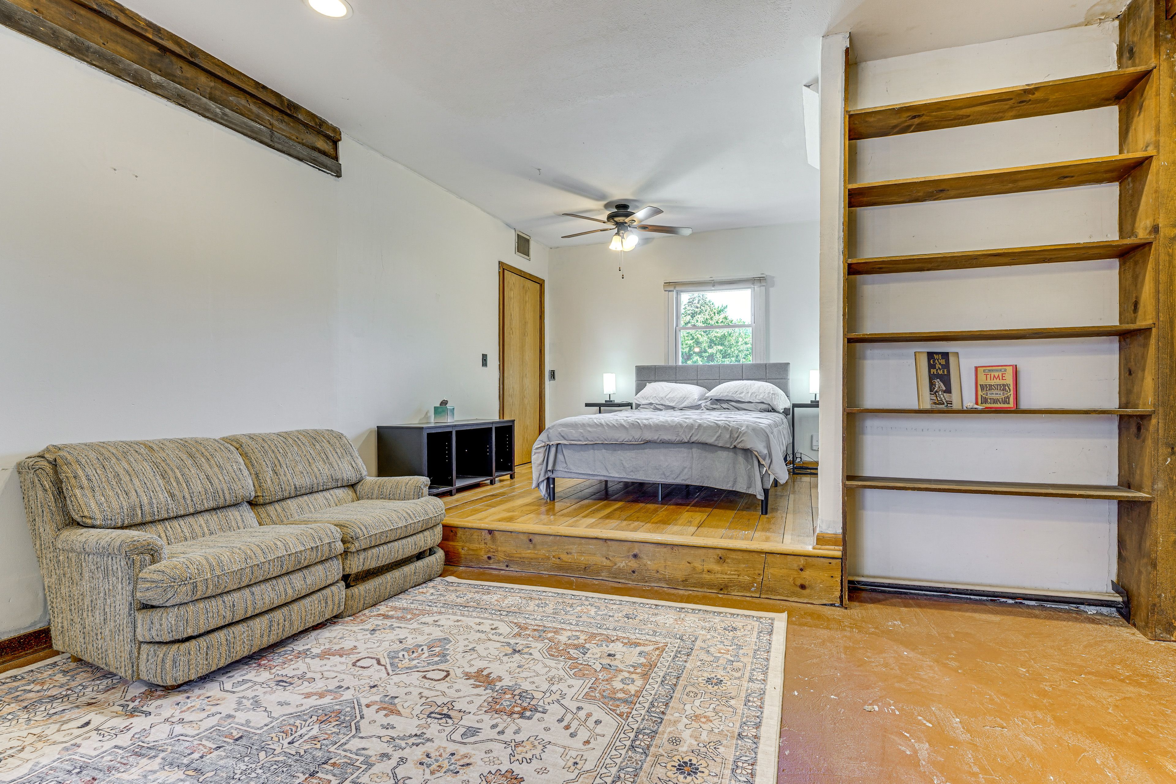 Bedroom 1 | 1st Floor | Queen Bed | Full Futon | Laptop-Friendly Workspace