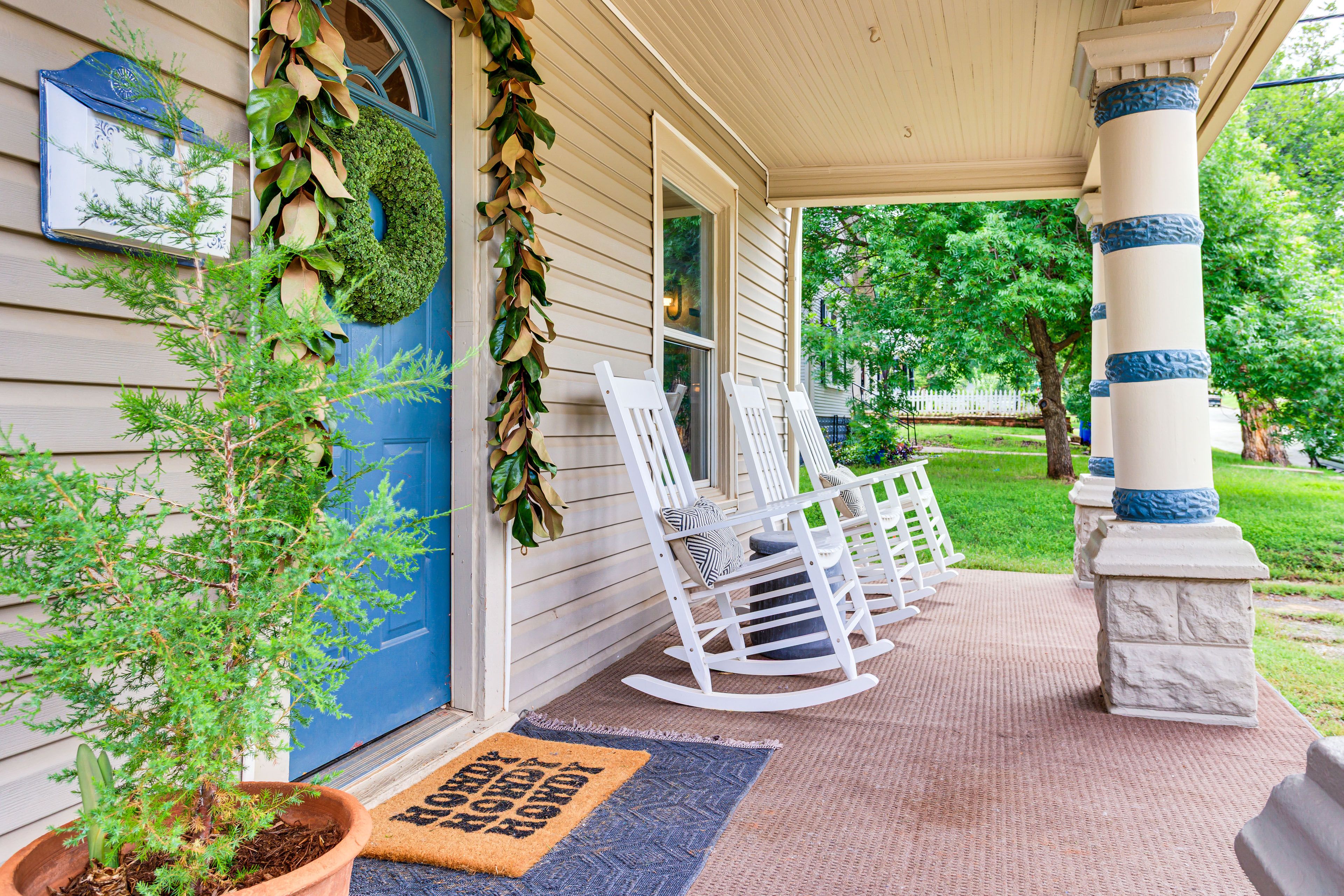 Covered Porch | 3 Rocking Chairs