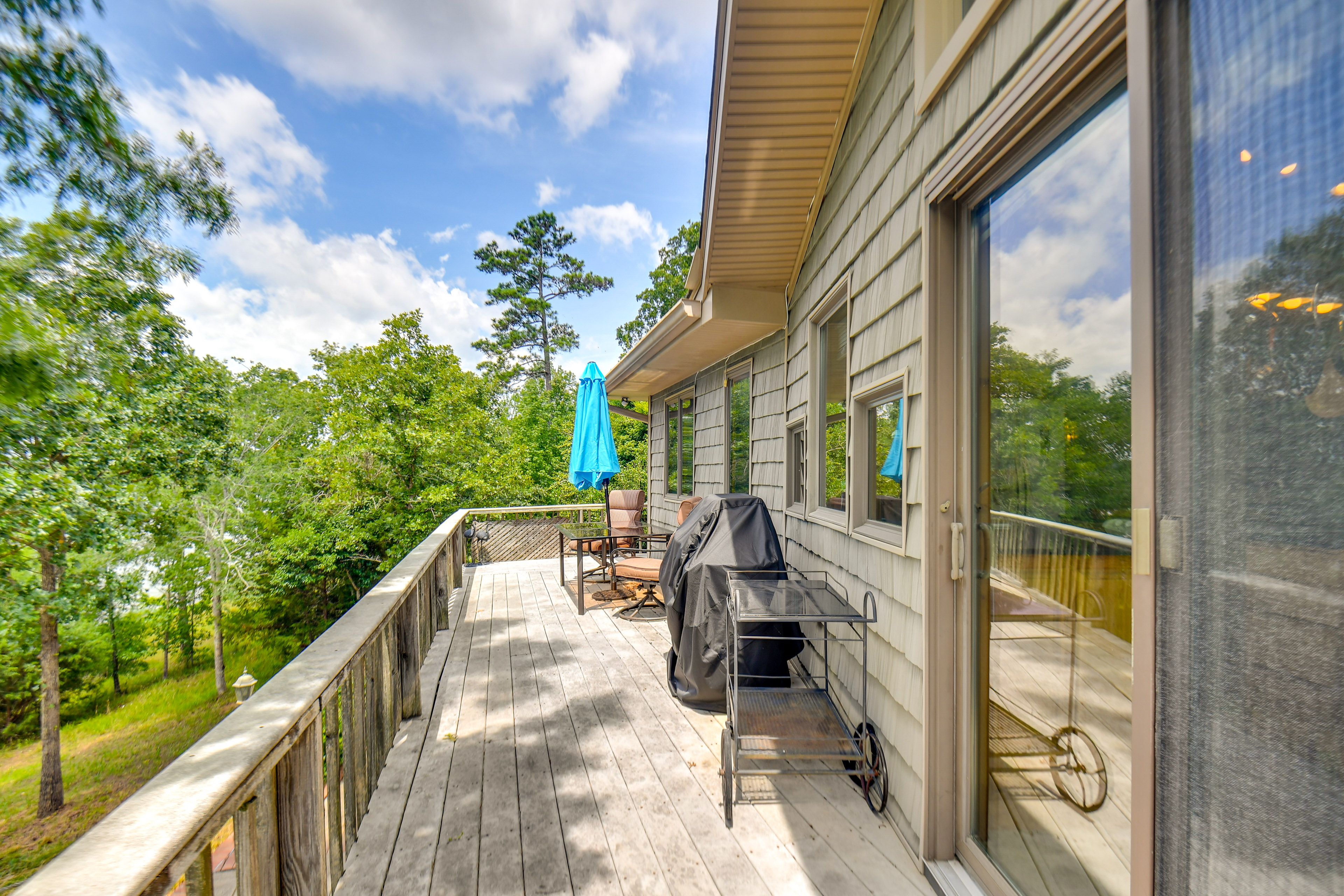 Private Deck | 1st Floor | Access via Living Room | Gas Grill