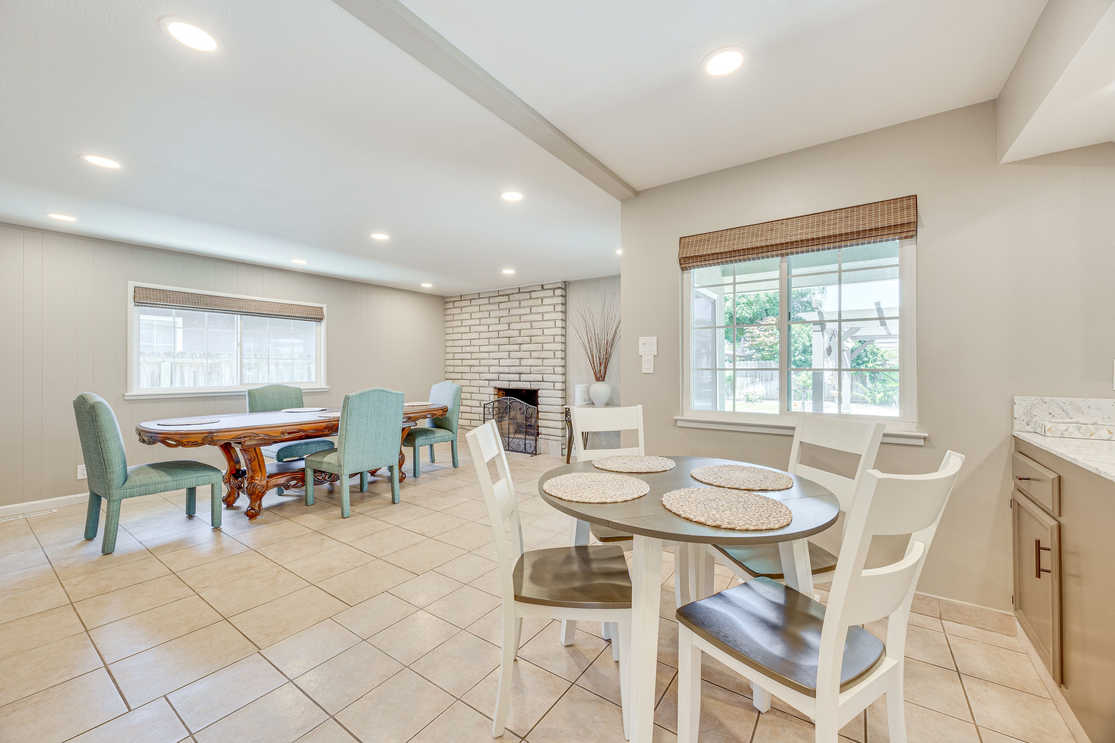 2 Dining Tables | Dishware/Flatware | Wood-Burning Fireplace