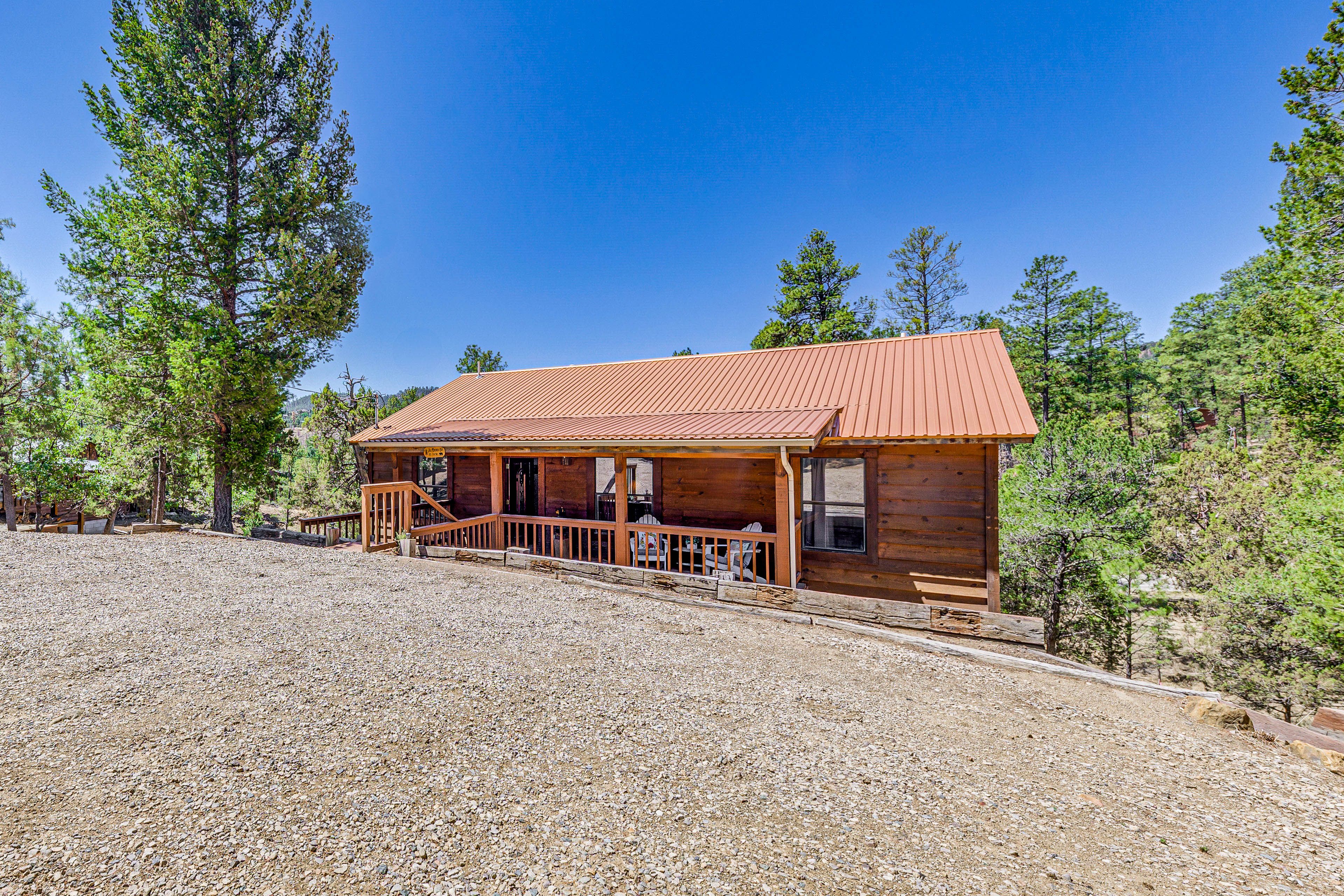 Property Exterior | Single-Story Cabin | Keyless Entry