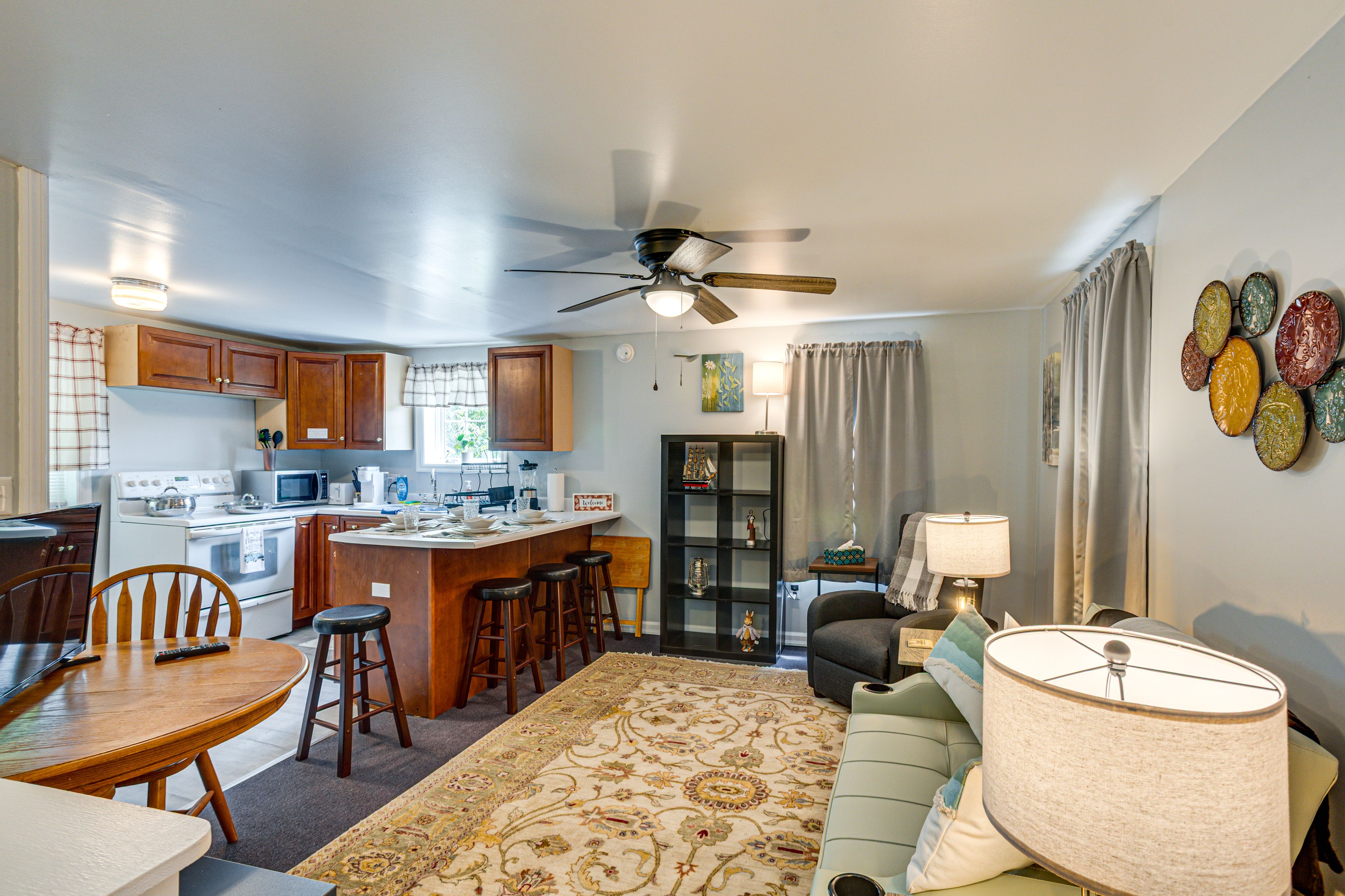 Mt Pleasant Mills Vacation Rental | 1BR | 1BA | Stairs Required | 700 Sq Ft
